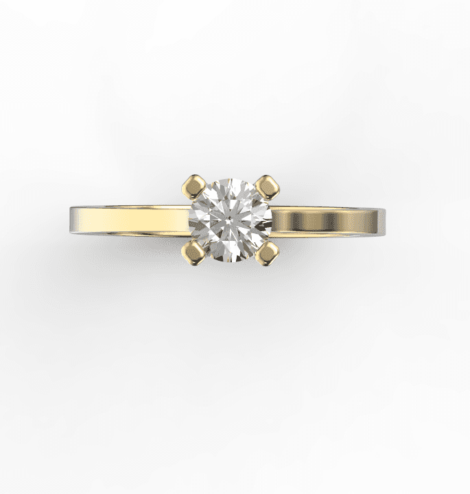 0.5 Carat GIA Certified Diamond Solitaire Ring in 18k Gold F VS or Better