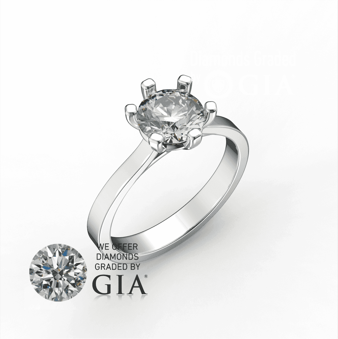 Round diamond platinum engagement ring