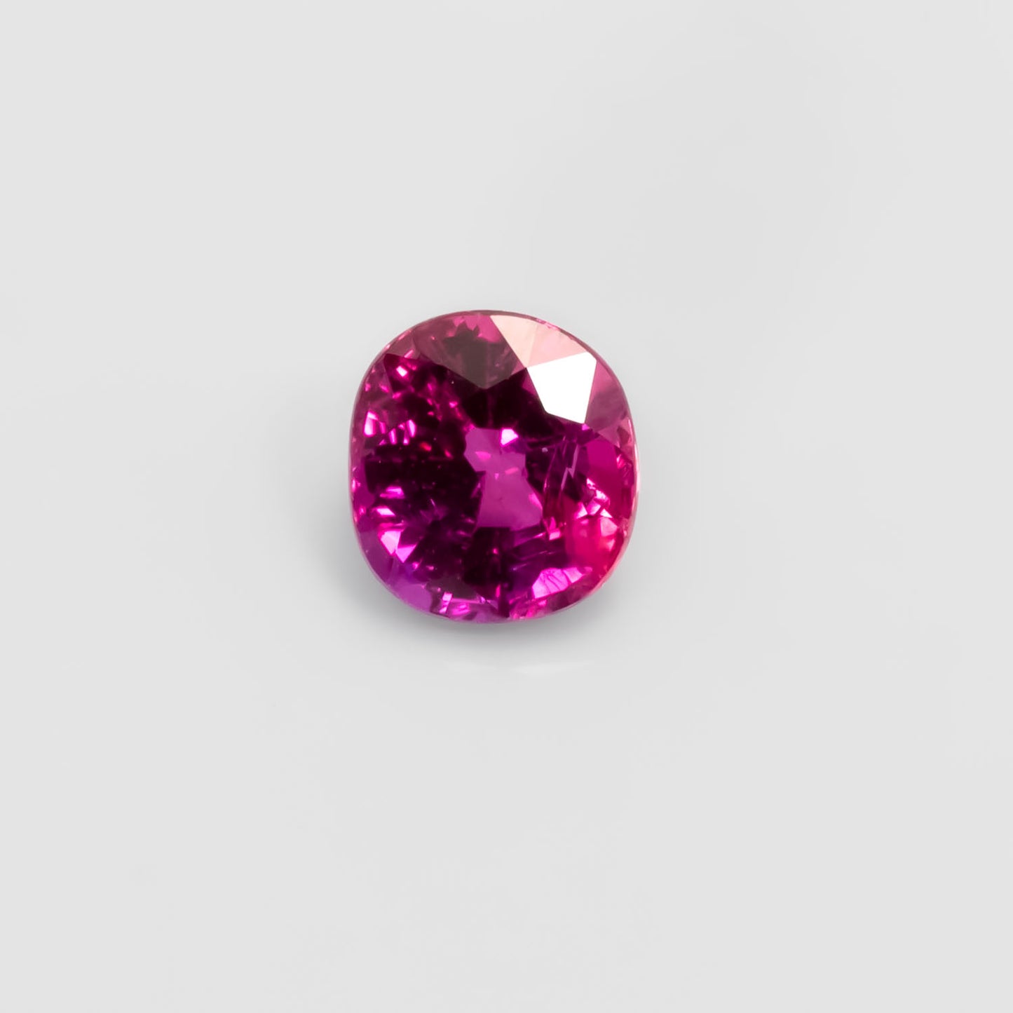 Front view of 0.90CT Natural Unheated Pink Sapphire – Cushion Cut in white background