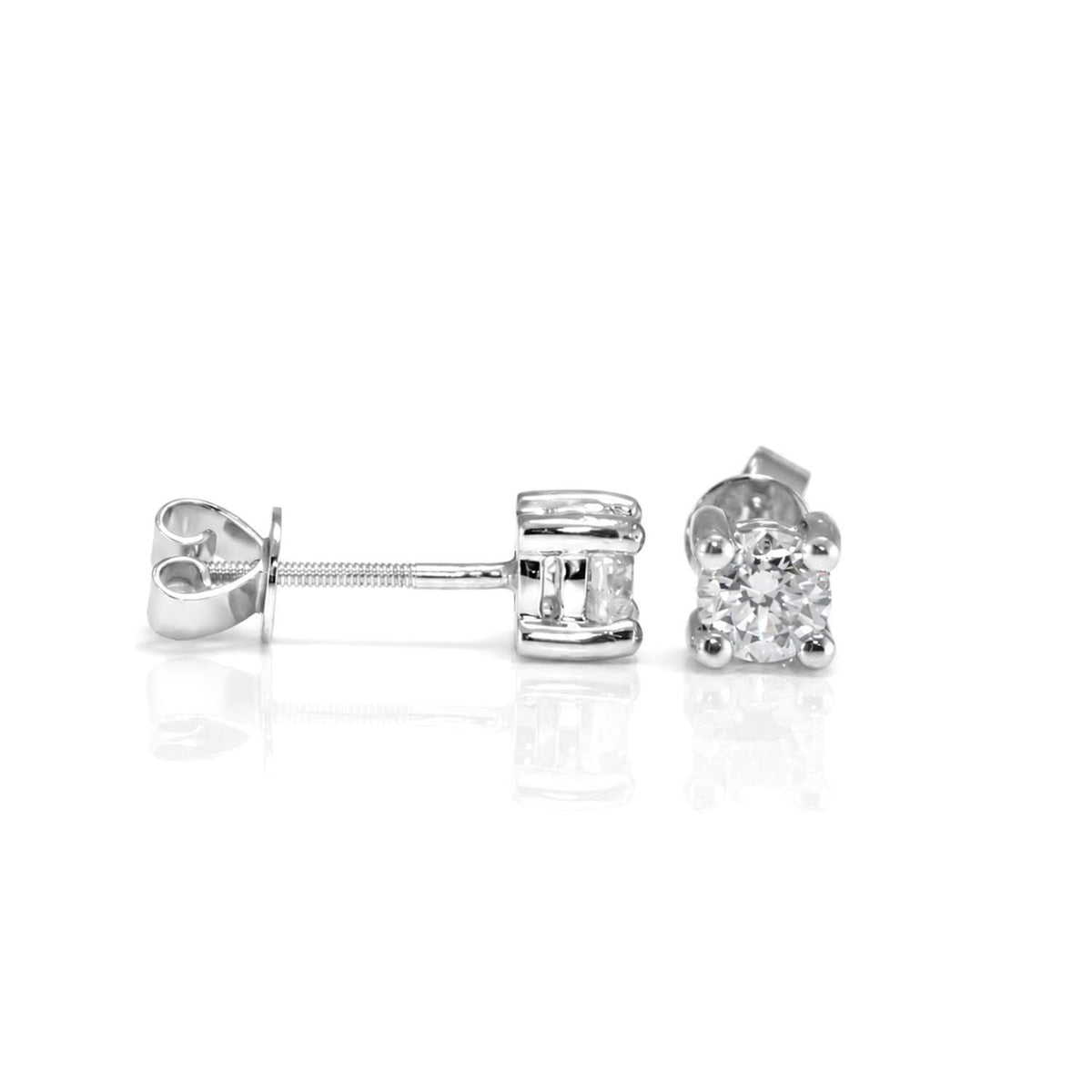 GIA 1ct Natural Diamonds Stud Earrings – detail view