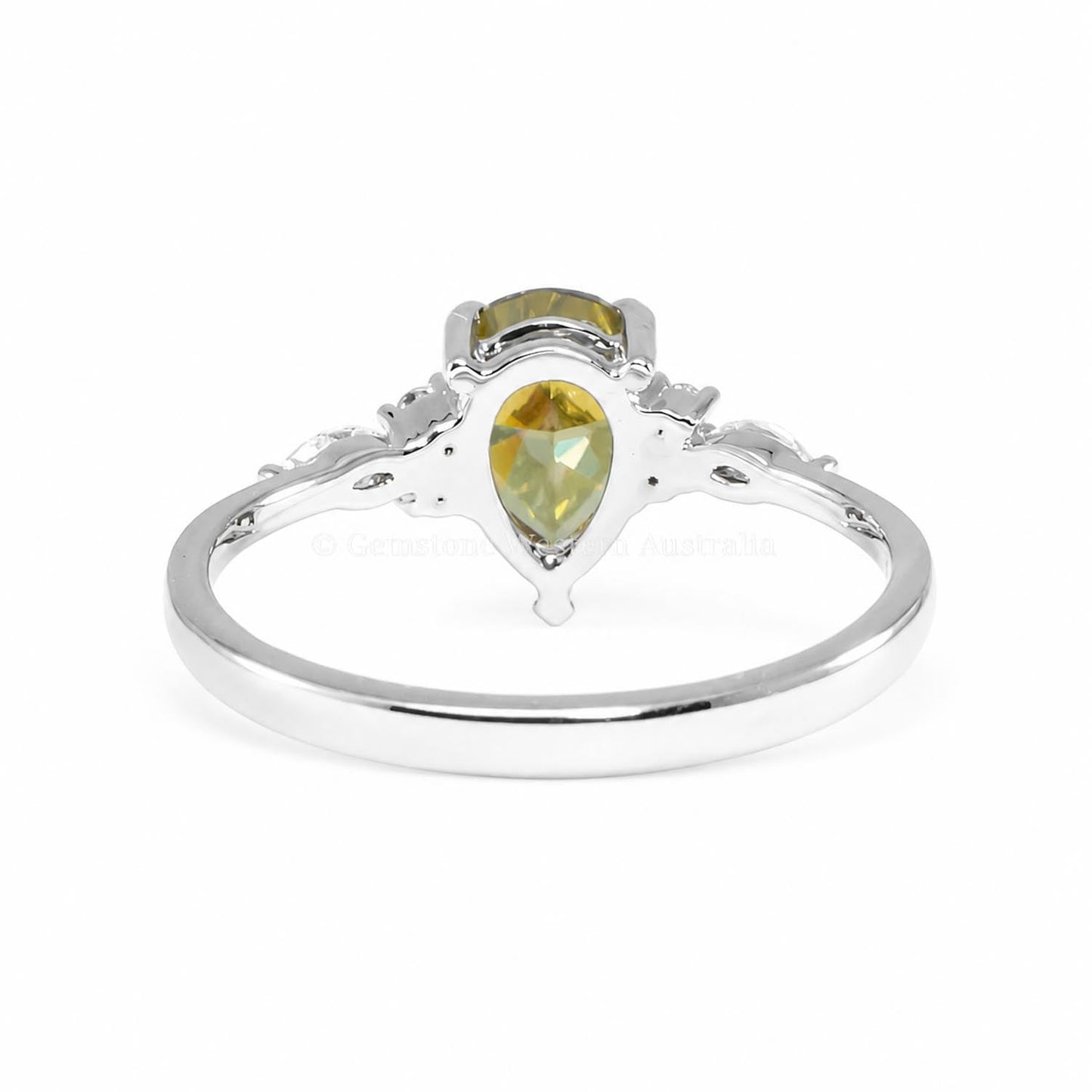 GIA 1.02ct Fancy Yellow Brown Diamond Ring – detail view