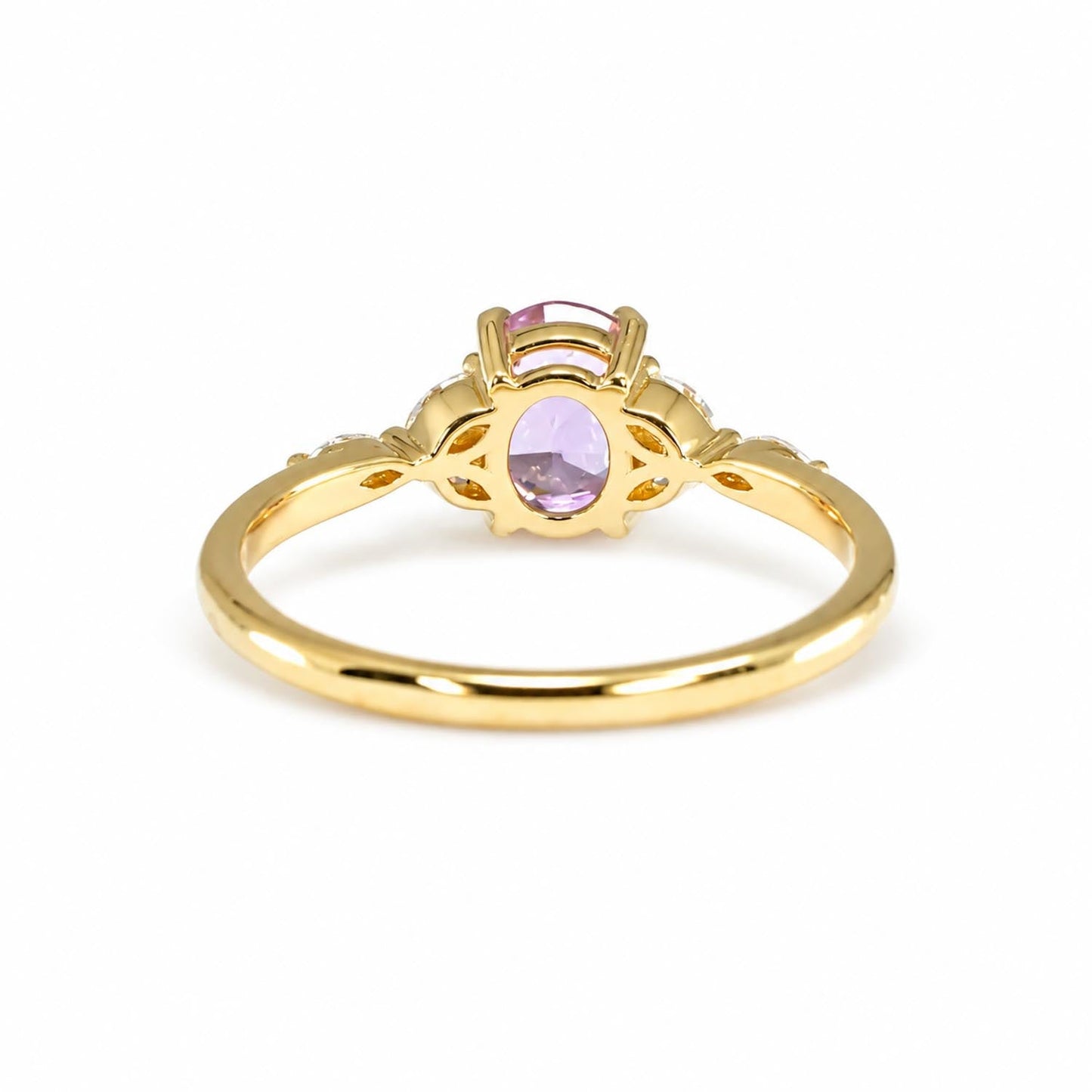 Unheated 1.34ct Baby Pink Sapphire Ring with Marquise Diamond Accents