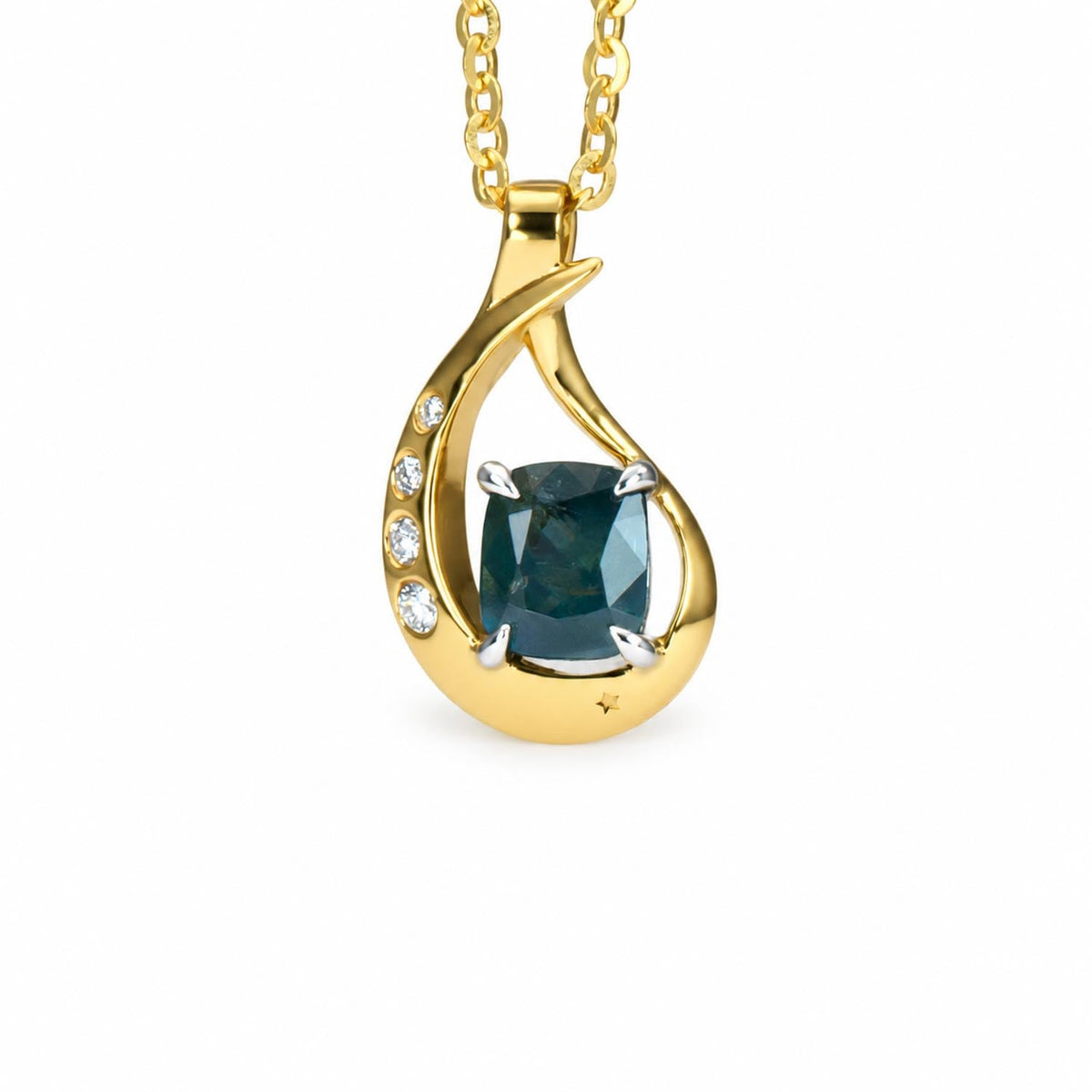 Tahitian pearl and diamond pendant in 18K white gold