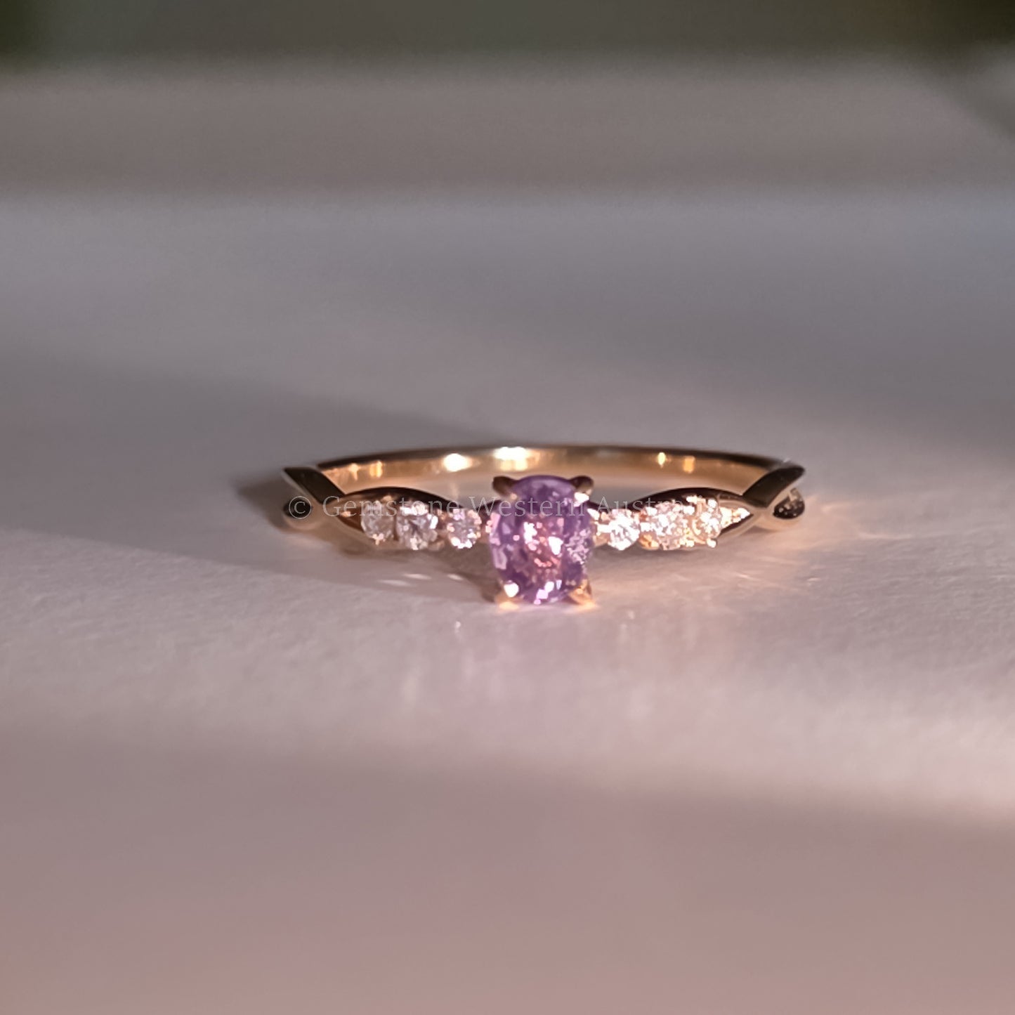 Natural Alexandrite and Diamond Ring 0.33ct in 18K Yellow Gold