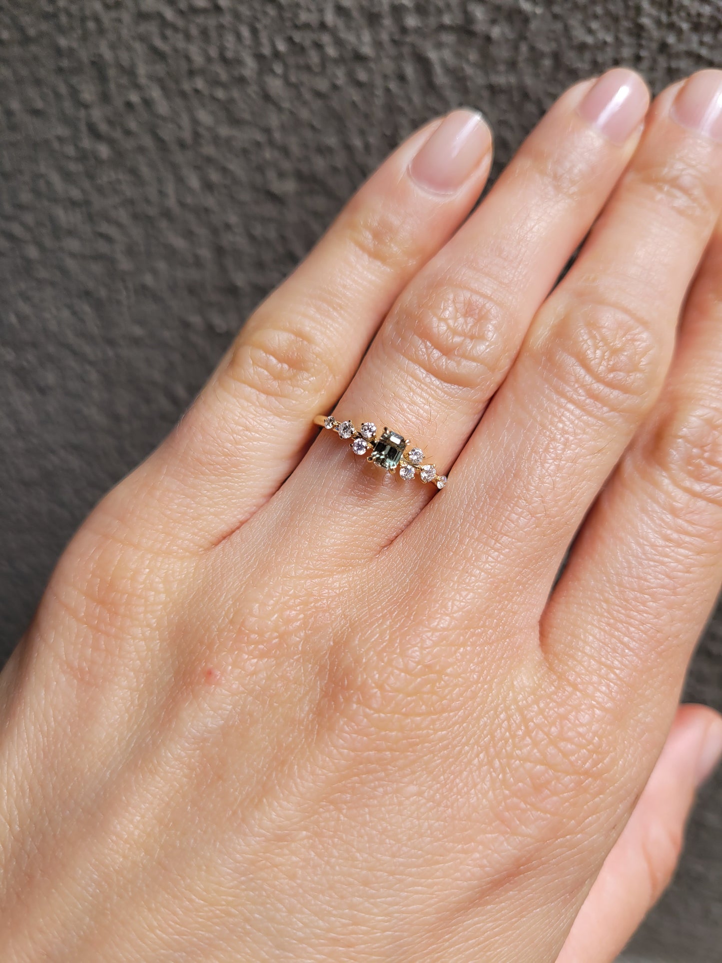 Natural Alexandrite Ring – Emerald Cut with Diamonds in 18K Yellow Gold