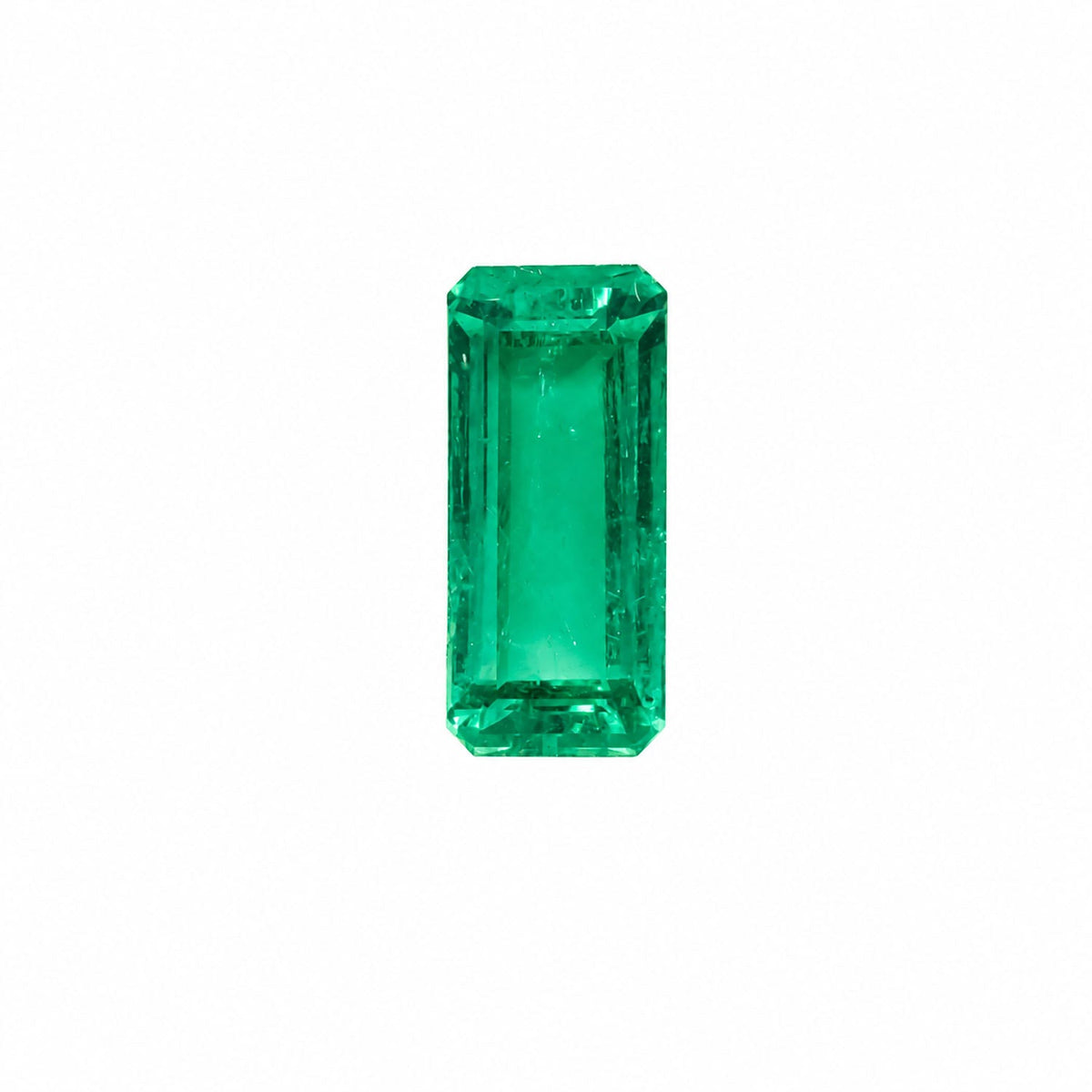 1.77 ct Colombian emerald, elongated emerald cut, alternate view