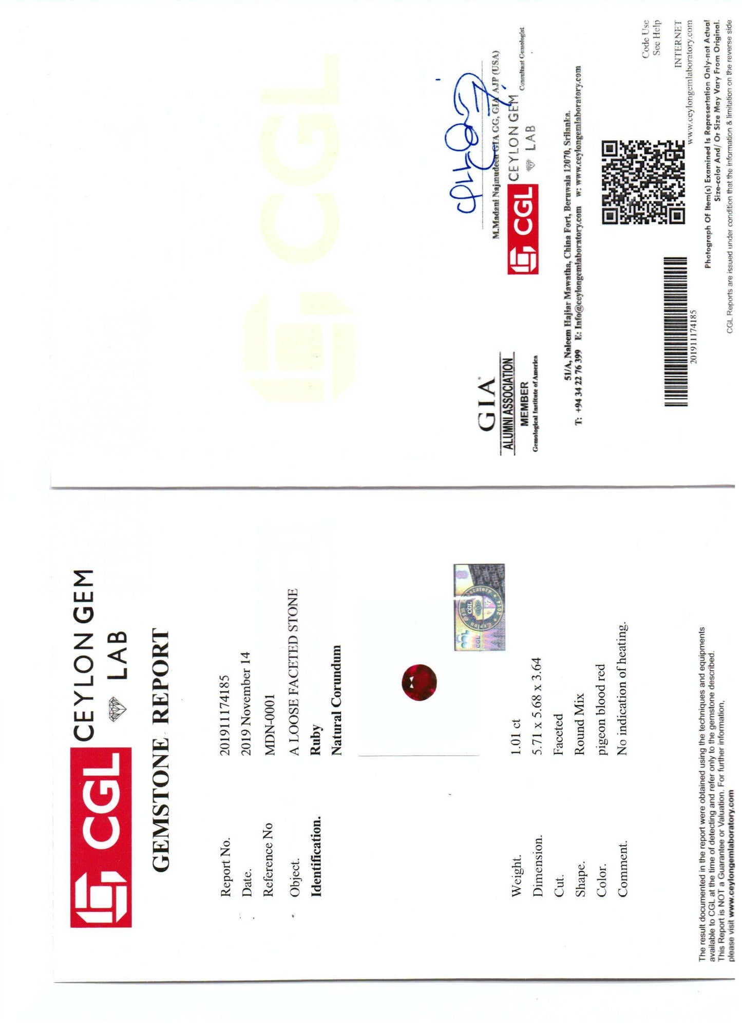 1.0 ct Natural Ruby Round Shape Unheated (Copy)