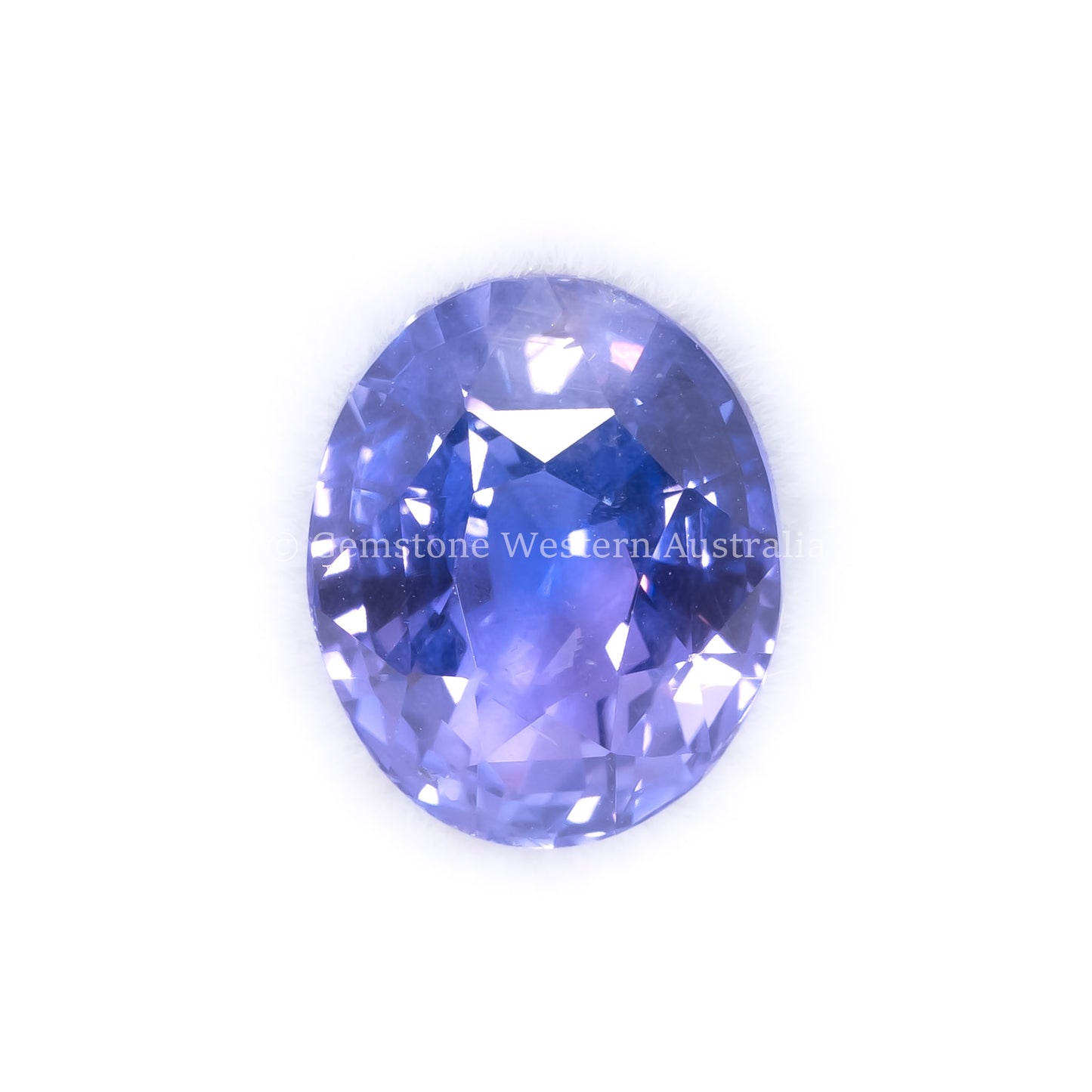 Front view of 4.02CT Natural Unheated Violet Sapphire – Oval Cut in white background.