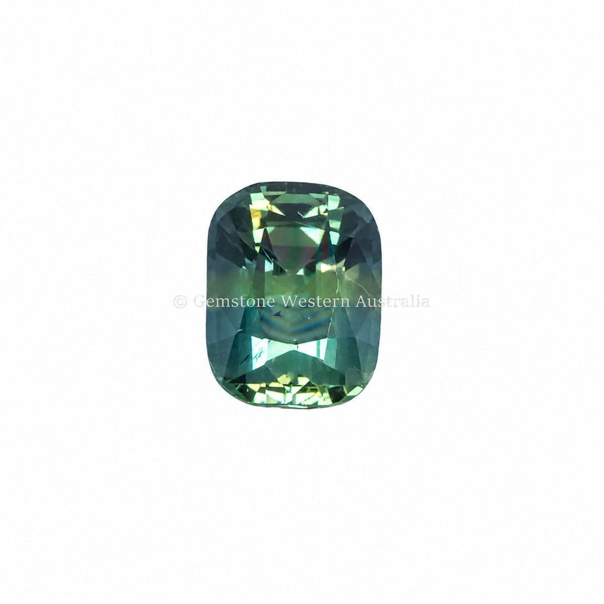 1.06 ct natural unheated teal sapphire, cushion cut