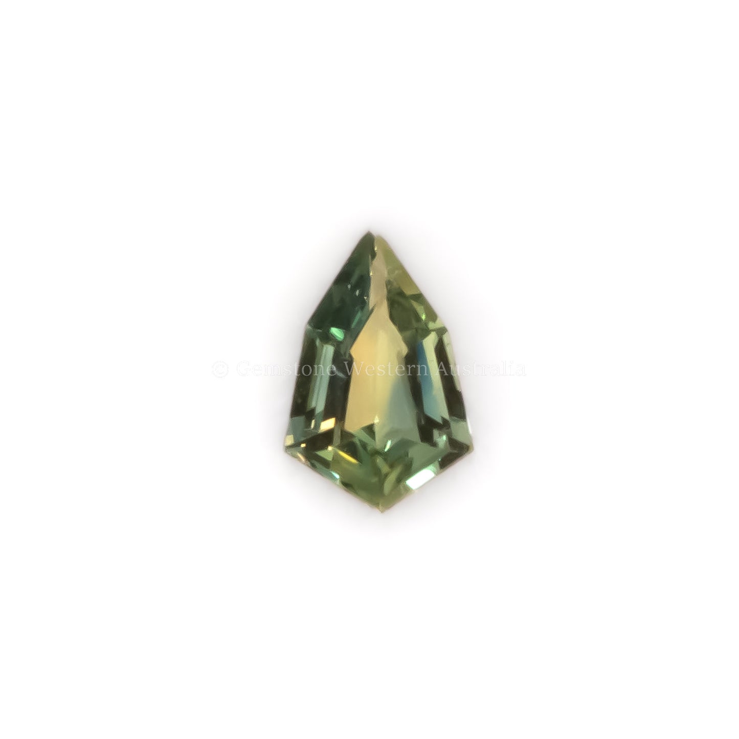 0.60 CT NATURAL UNHEATED TEAL GREEN SAPPHIRE - SHIELD FANCY CUT
