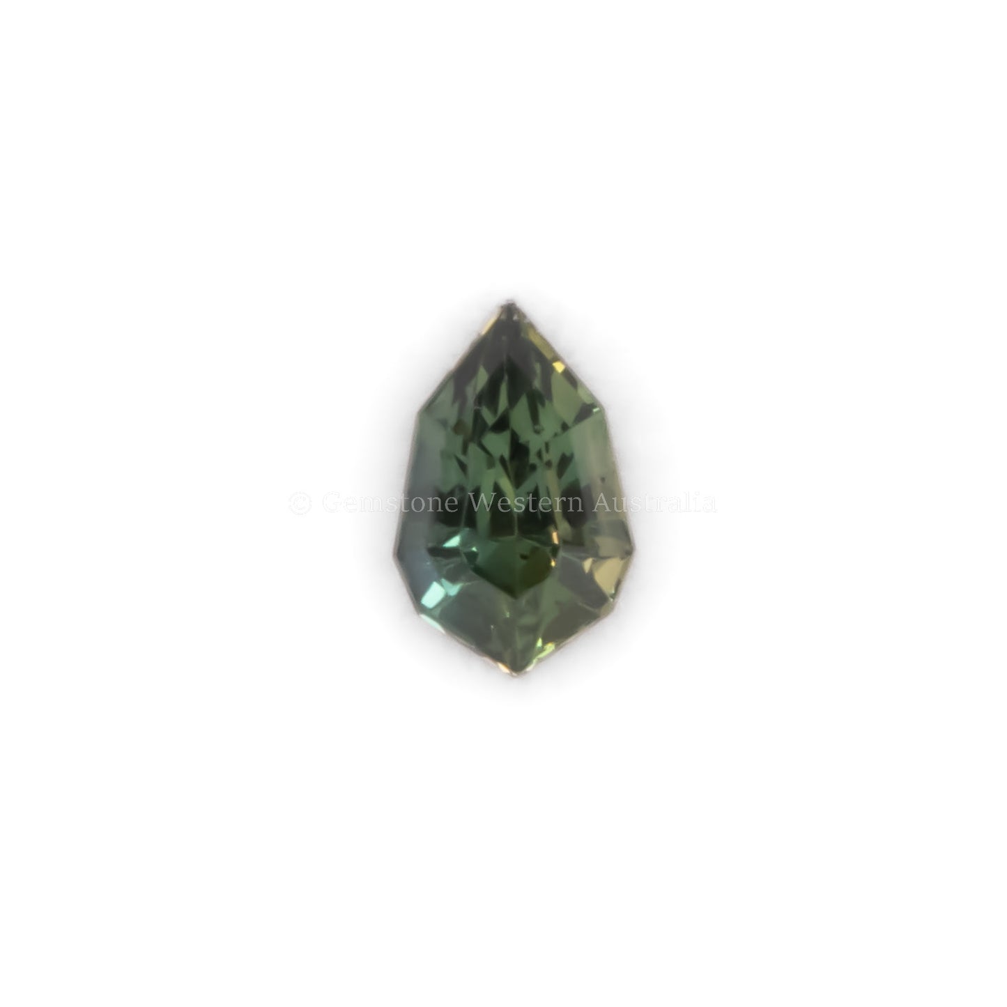 0.84 CT NATURAL UNHEATED TEAL-GREEN SAPPHIRE - SHIELD FANCY CUT