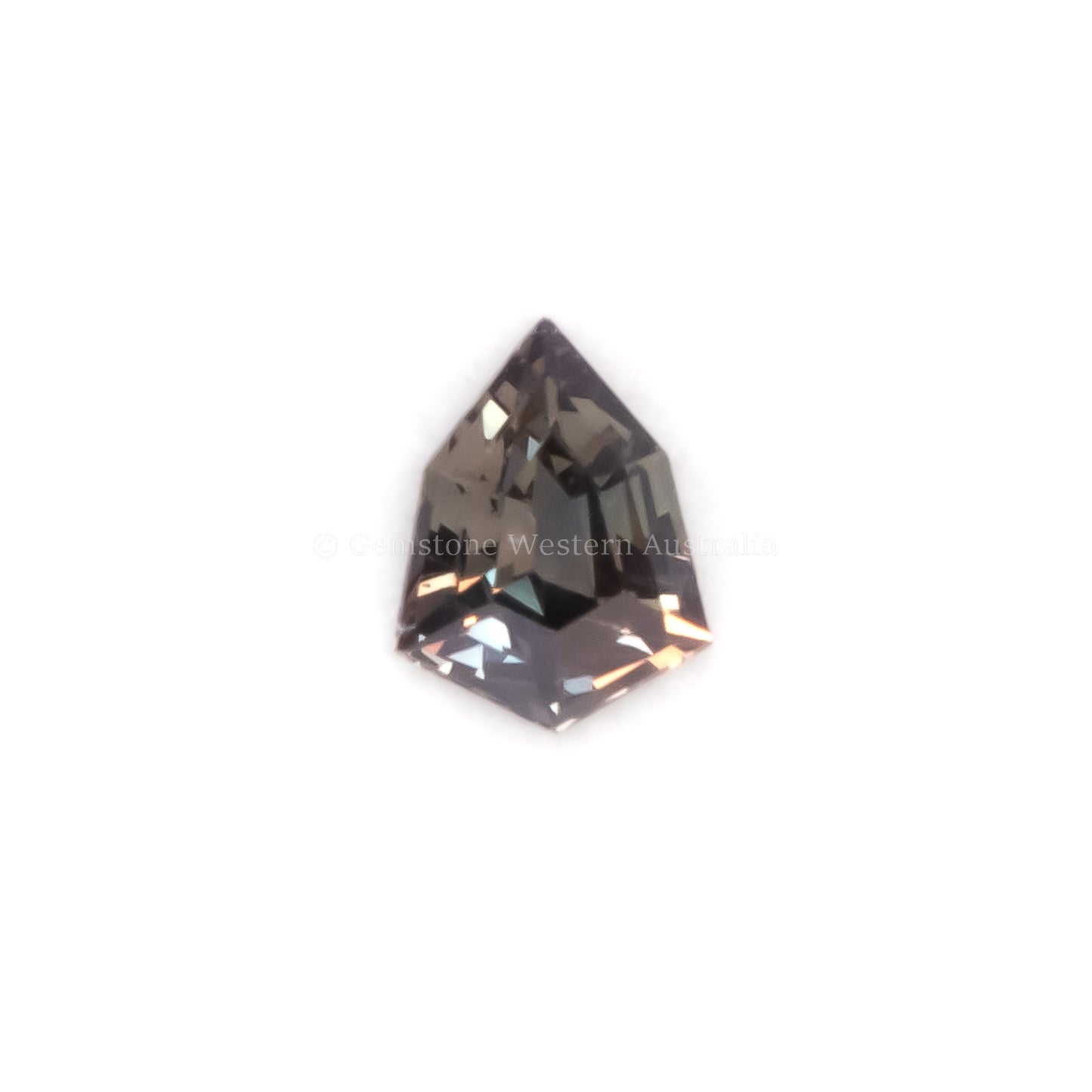 0.70 CT NATURAL UNHEATED BROWNISH-GREEN-RED SAPPHIRE - SHIELD FANCY CUT