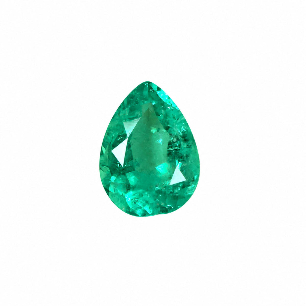 1.16 ct natural Colombian emerald, pear cut loose gemstone