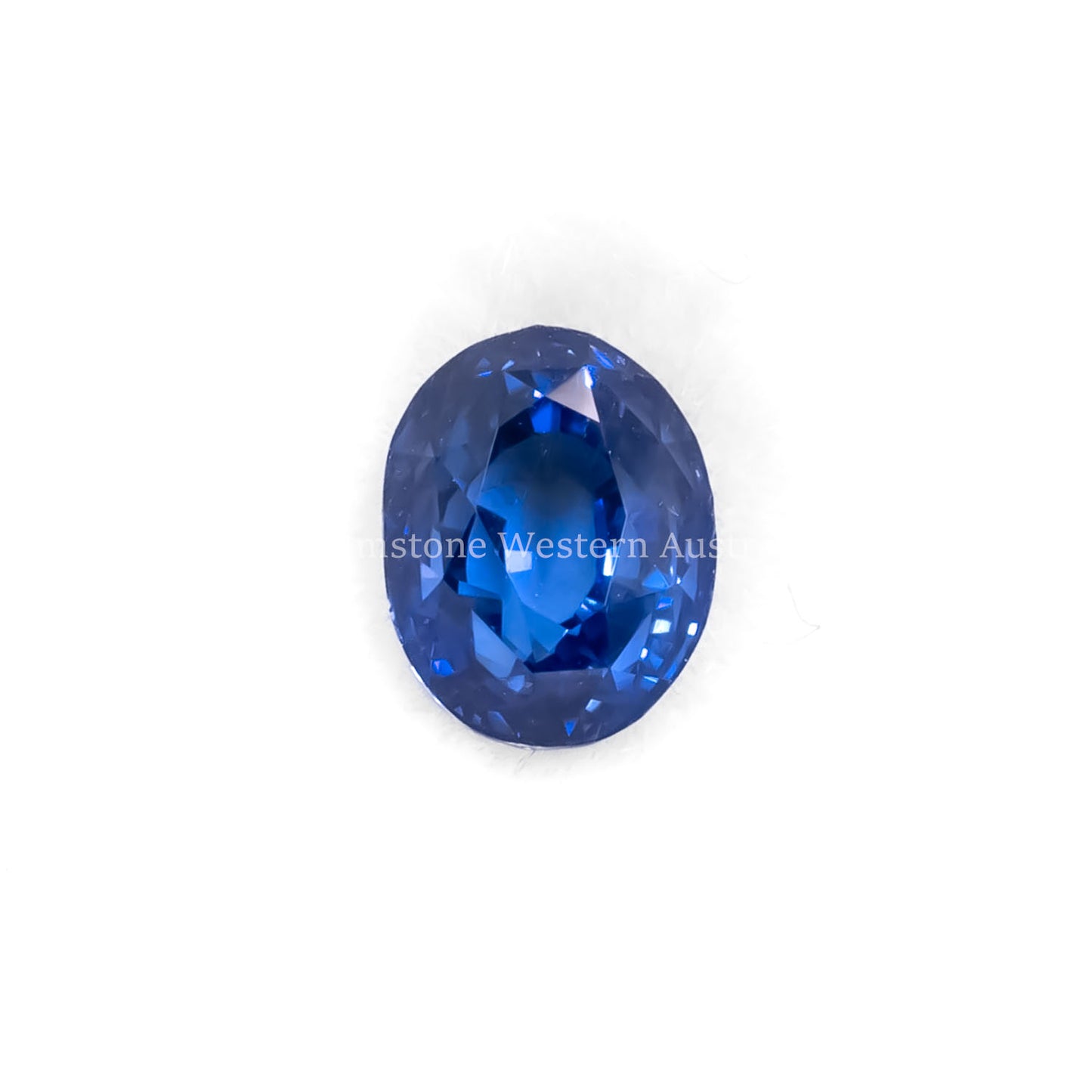 Front view of 3.14CT NATURAL CORNFLOWER BLUE SAPPHIRE – OVAL MIXED CUT in white background