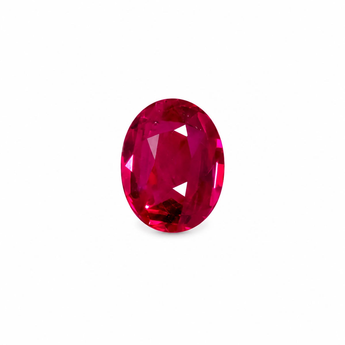 0.38ct natural unheated ruby, vivid red oval cut