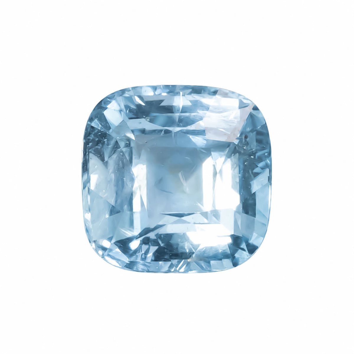 2.13ct natural aquamarine, cushion mixed cut