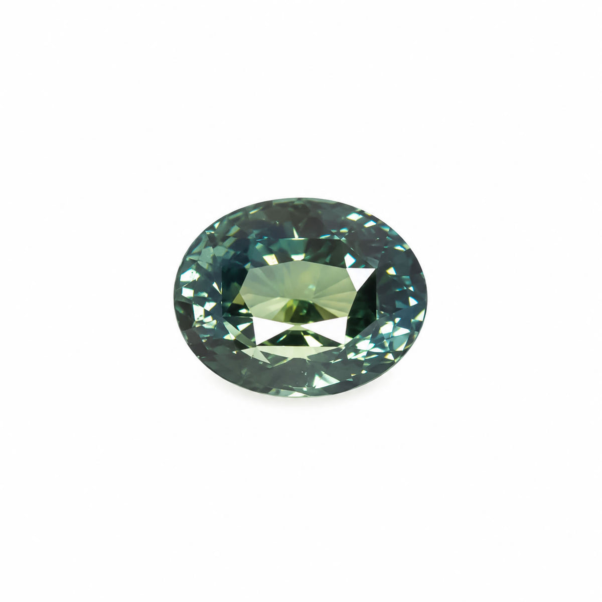 2.03ct natural unheated teal sapphire, oval mixed cut