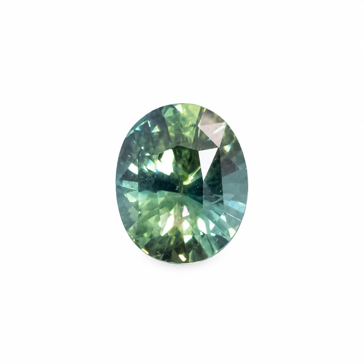 1.14ct natural unheated teal sapphire, oval mixed cut