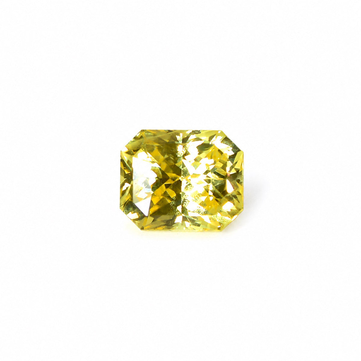 2.94 ct natural unheated yellow sapphire, radiant mixed cut