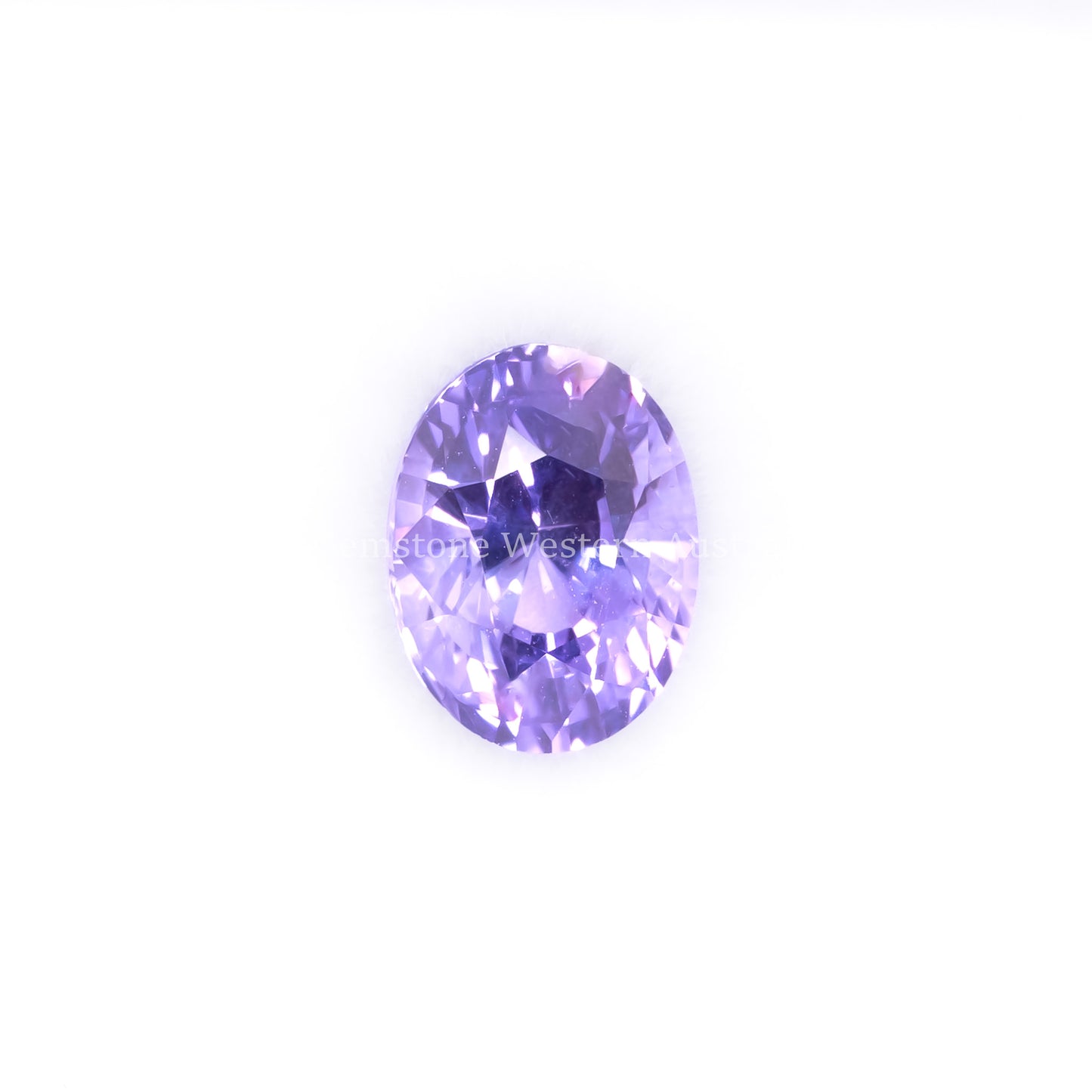 Front view of 1.47CT Natural Unheated Violet Sapphire – Oval Mixed Cut in white background.