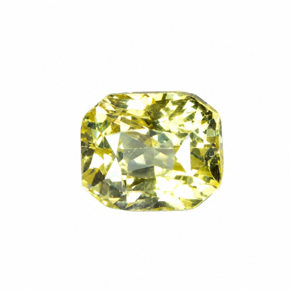 5.01 ct natural unheated yellow sapphire, radiant mixed cut