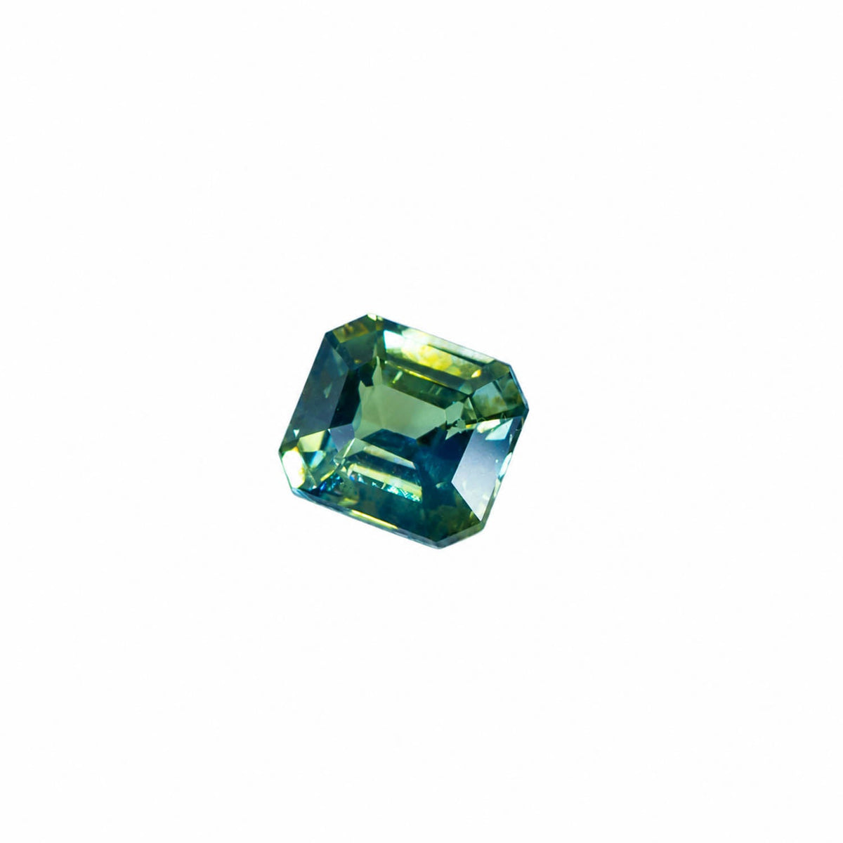 0.75 ct unheated teal green sapphire, second view