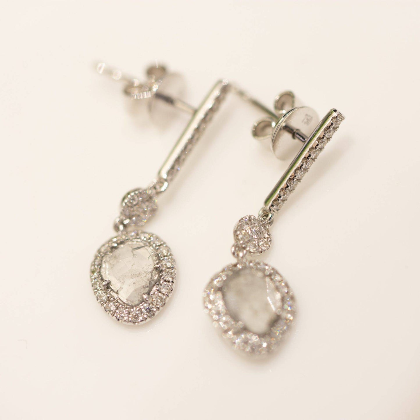 Diamond Slice Dangle Earrings 0.55TCW in 18K Gold