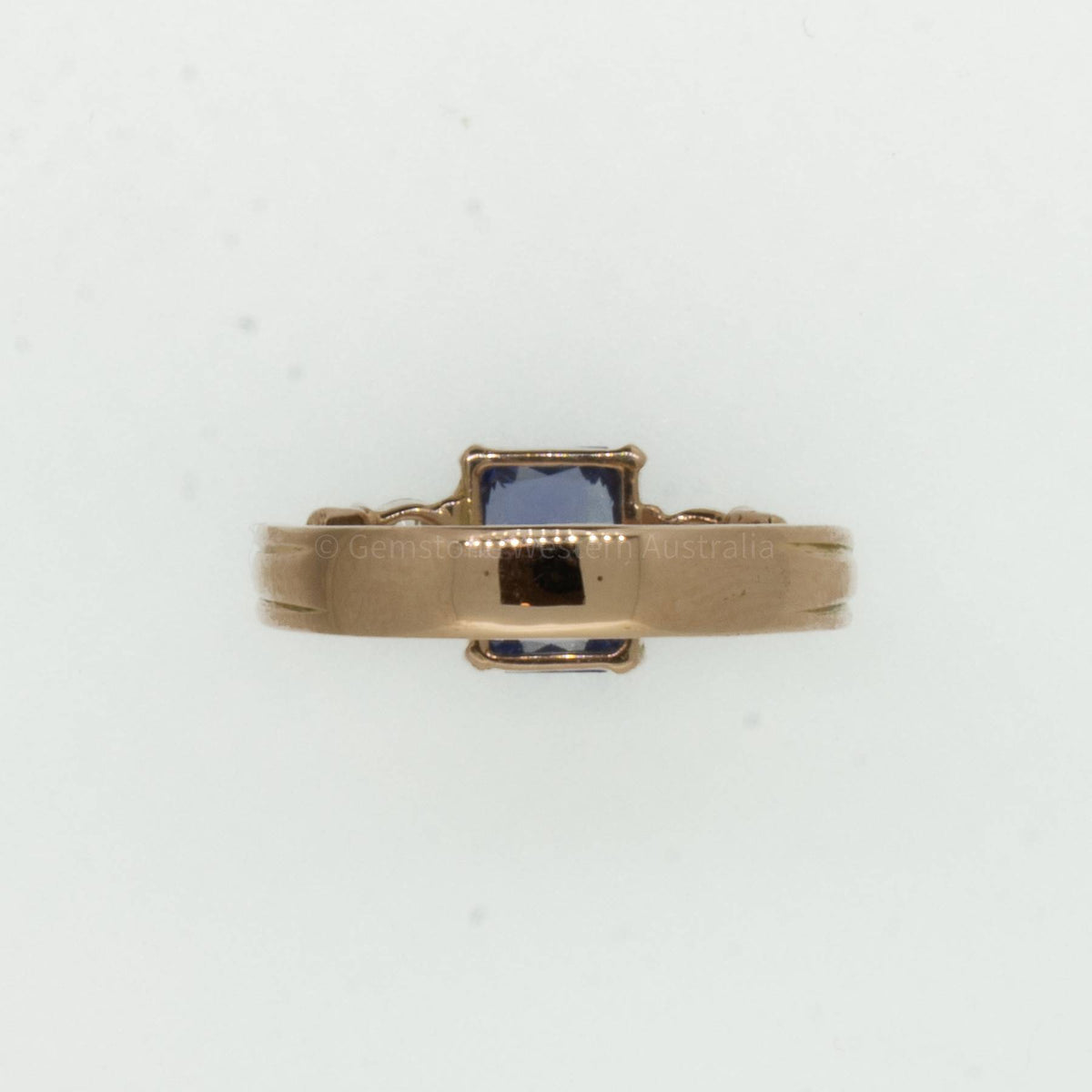 Natural Unheated Sapphire and Diamonds Three Stone Ring