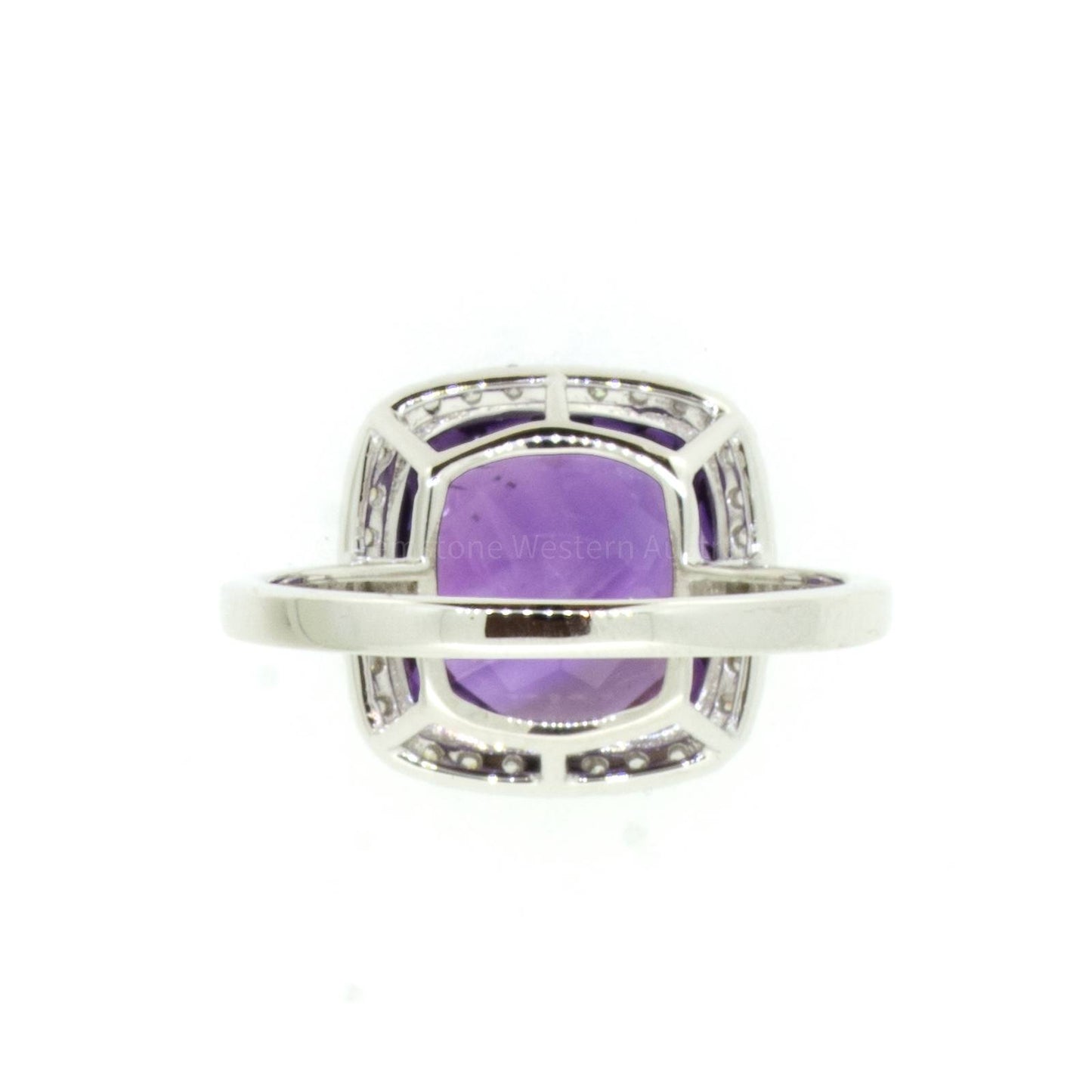 Natural Amethyst and Diamond Ring in 18ct White Gold