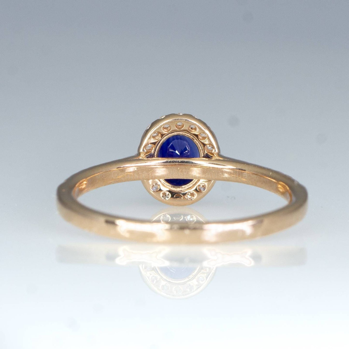Natural Unheated Blue Sapphire Ring Sapphire Diamond Halo Ring
