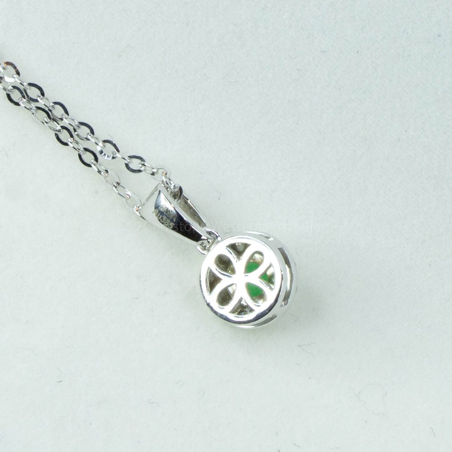 Natural Round Colombian Emerald Halo Pendant