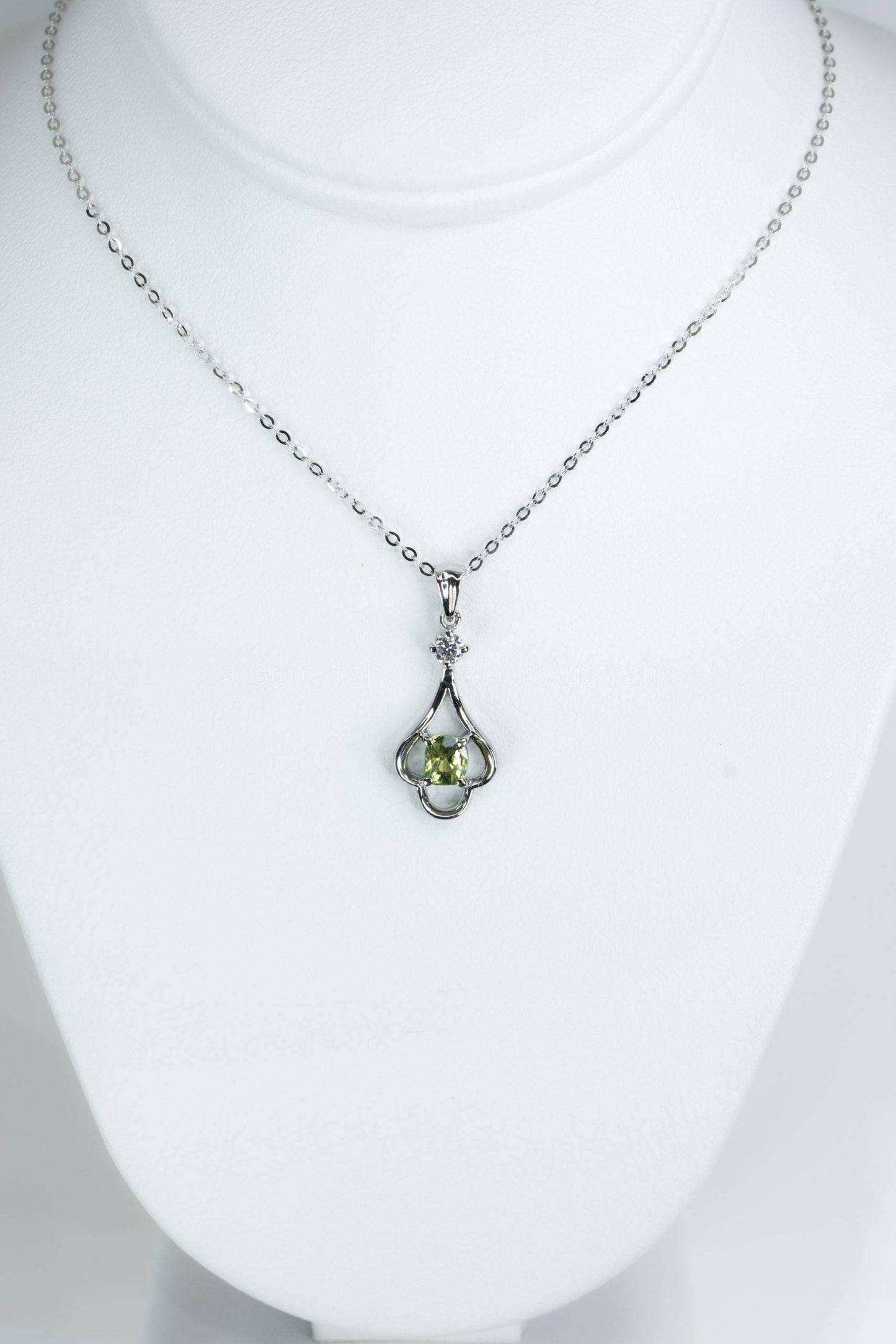 Natural Alexandrite Pendant Necklace in 18K White Gold
