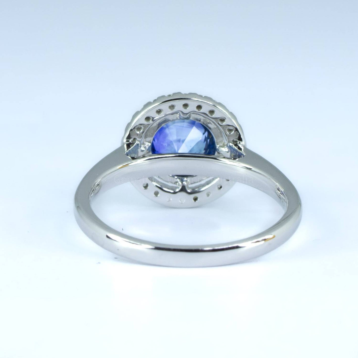 1.64ct Natural Blue Sapphire Ring | Diamond Floating Halo Ring in Platinum