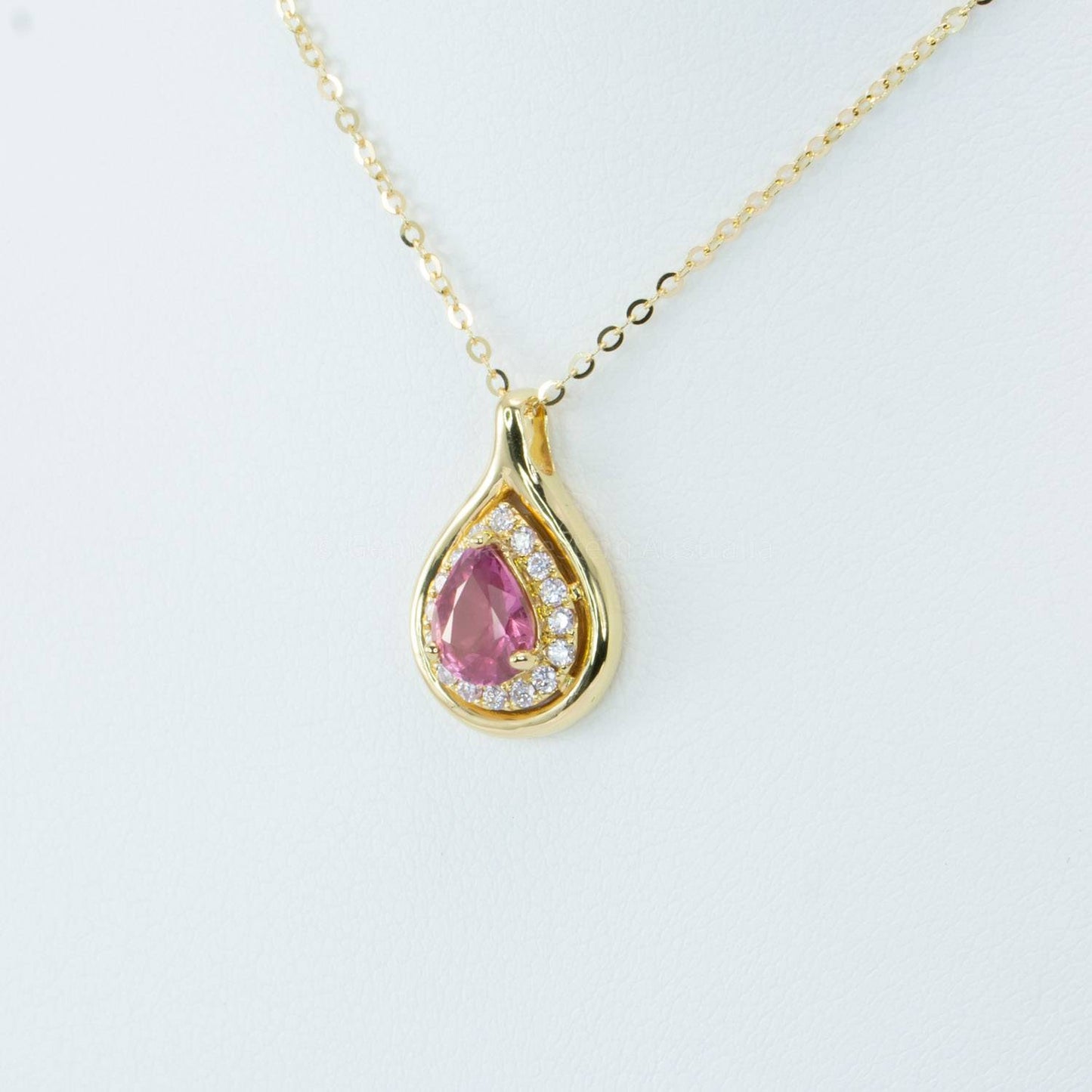 1.0 Carat Pink Sapphire and Diamonds Pendant | Natural Pink Sapphire Halo Pendant in 18K Gold