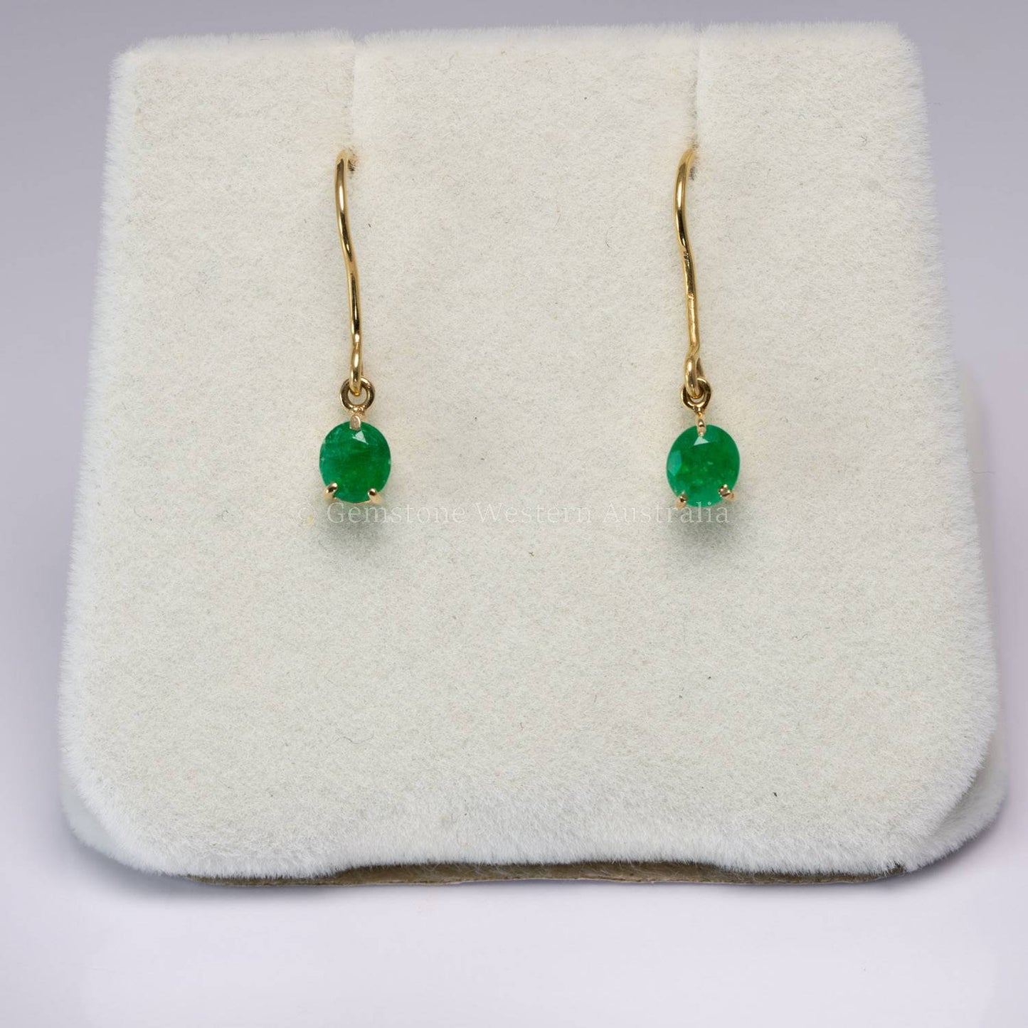 Dangling Oval Emerald Earrings| Colombian Emerald Earrings in 18K Gold