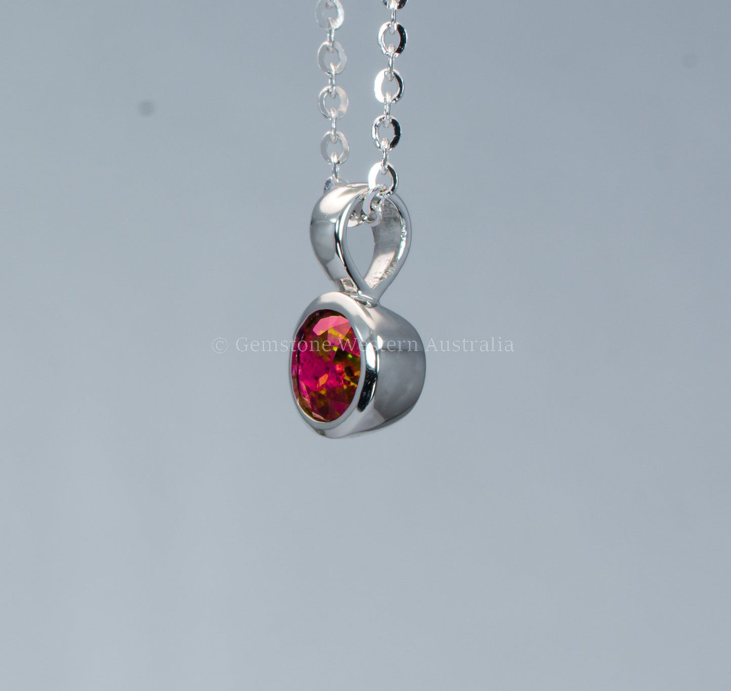 Natural Unheated Ruby Platinum Pendant