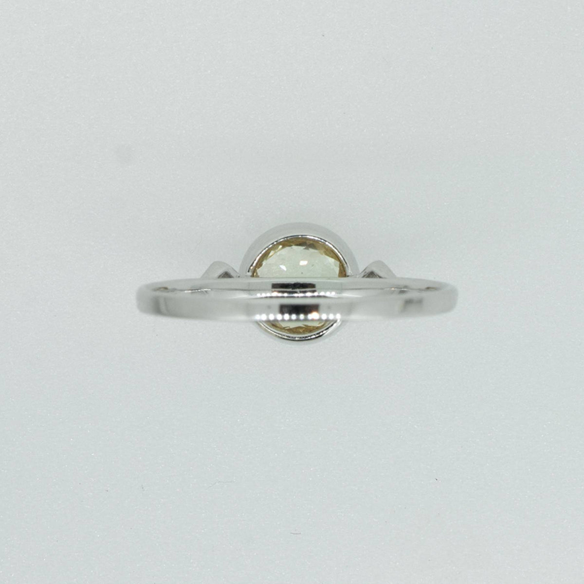 Unheated Yellow Sapphire and Diamond Ring 14k White Gold