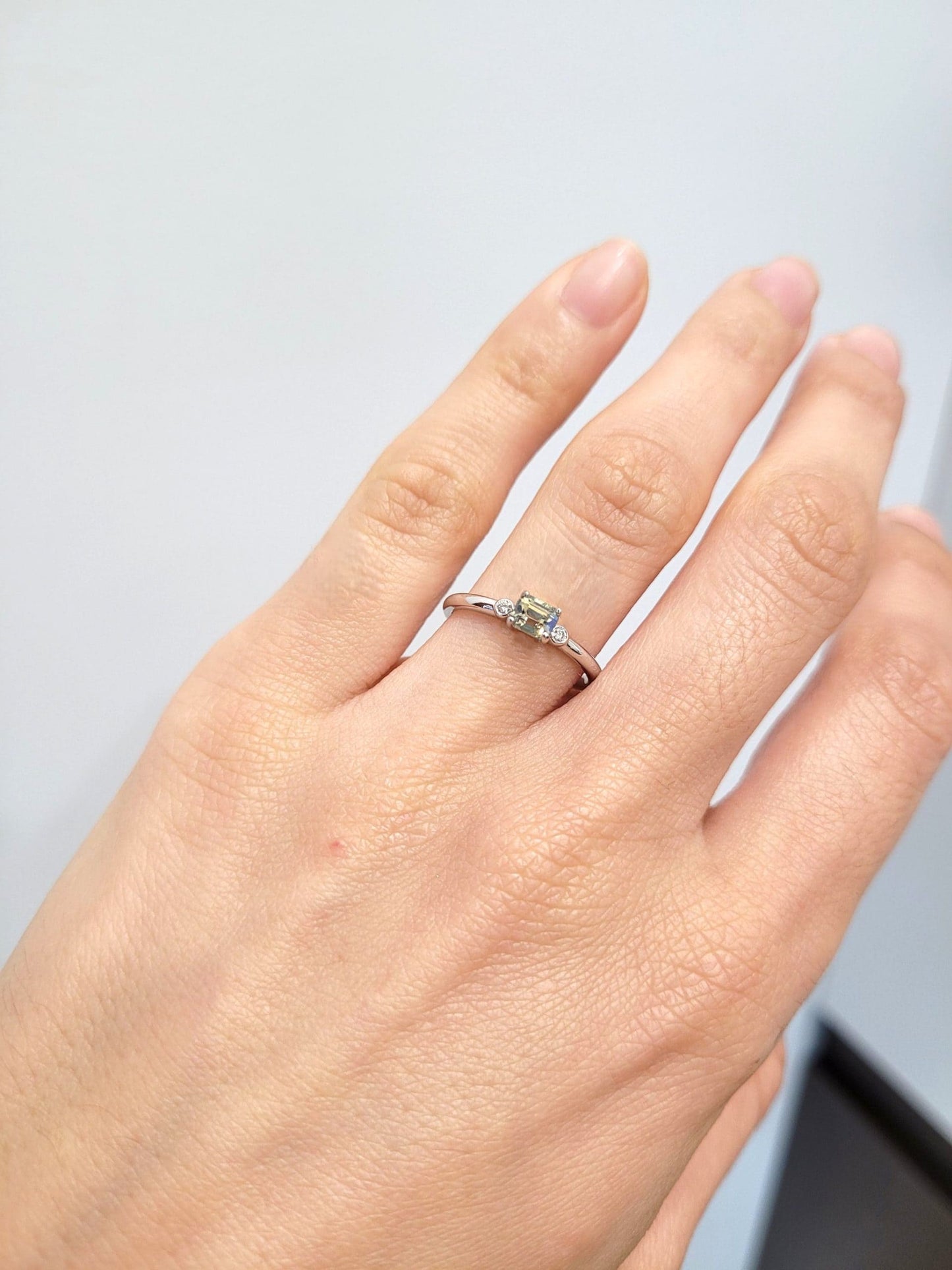 Platinum Alexandrite Ring with Diamond Accents