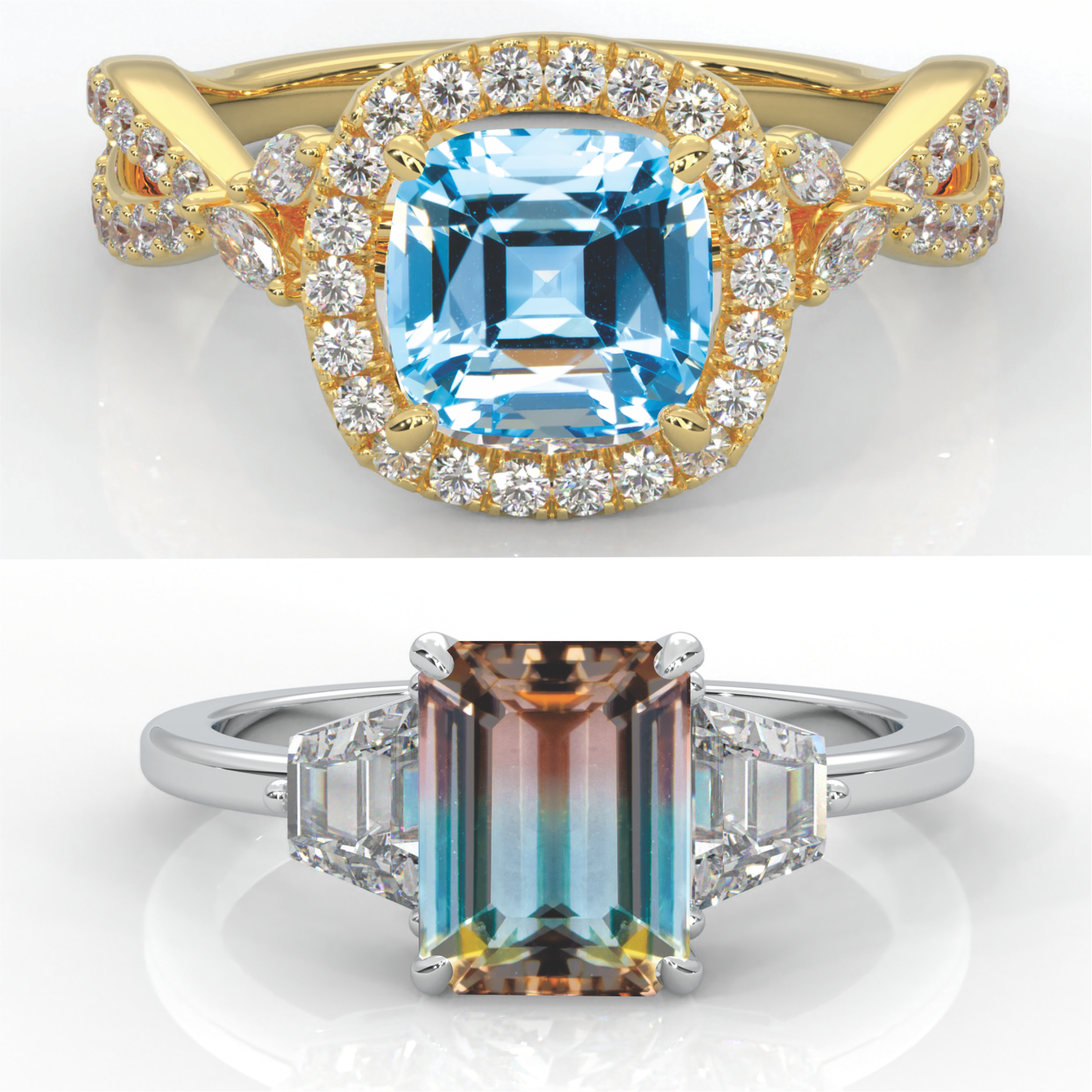 gemstone engagement rings
