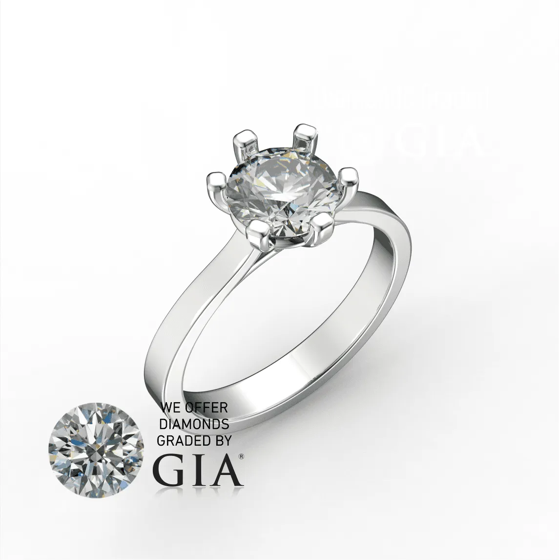 1 Carat D VVS1 Round Diamond Engagement Ring in Platinum GIA certified