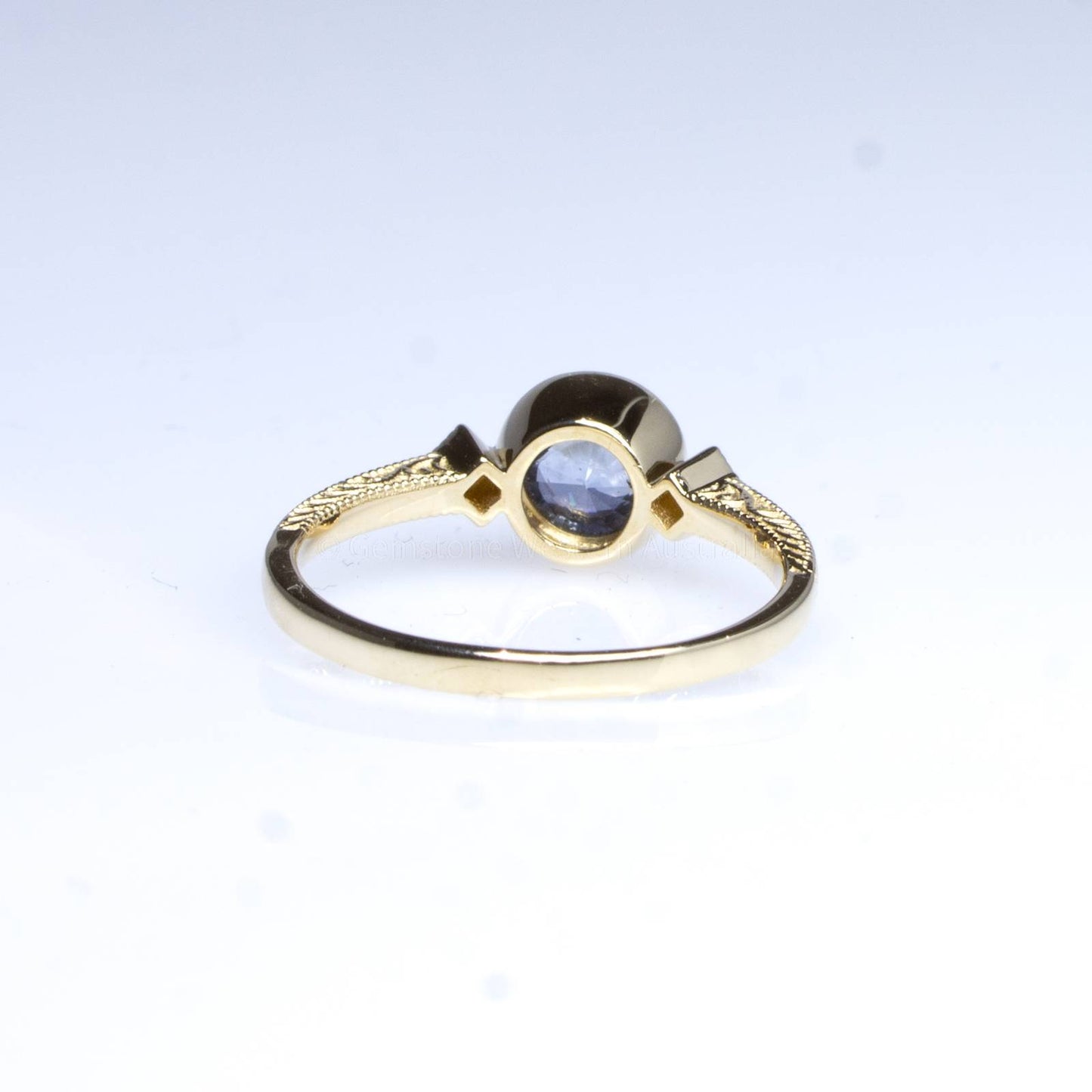 1 Carat Natural Unheated Sapphire Diamonds Ring 14K Gold
