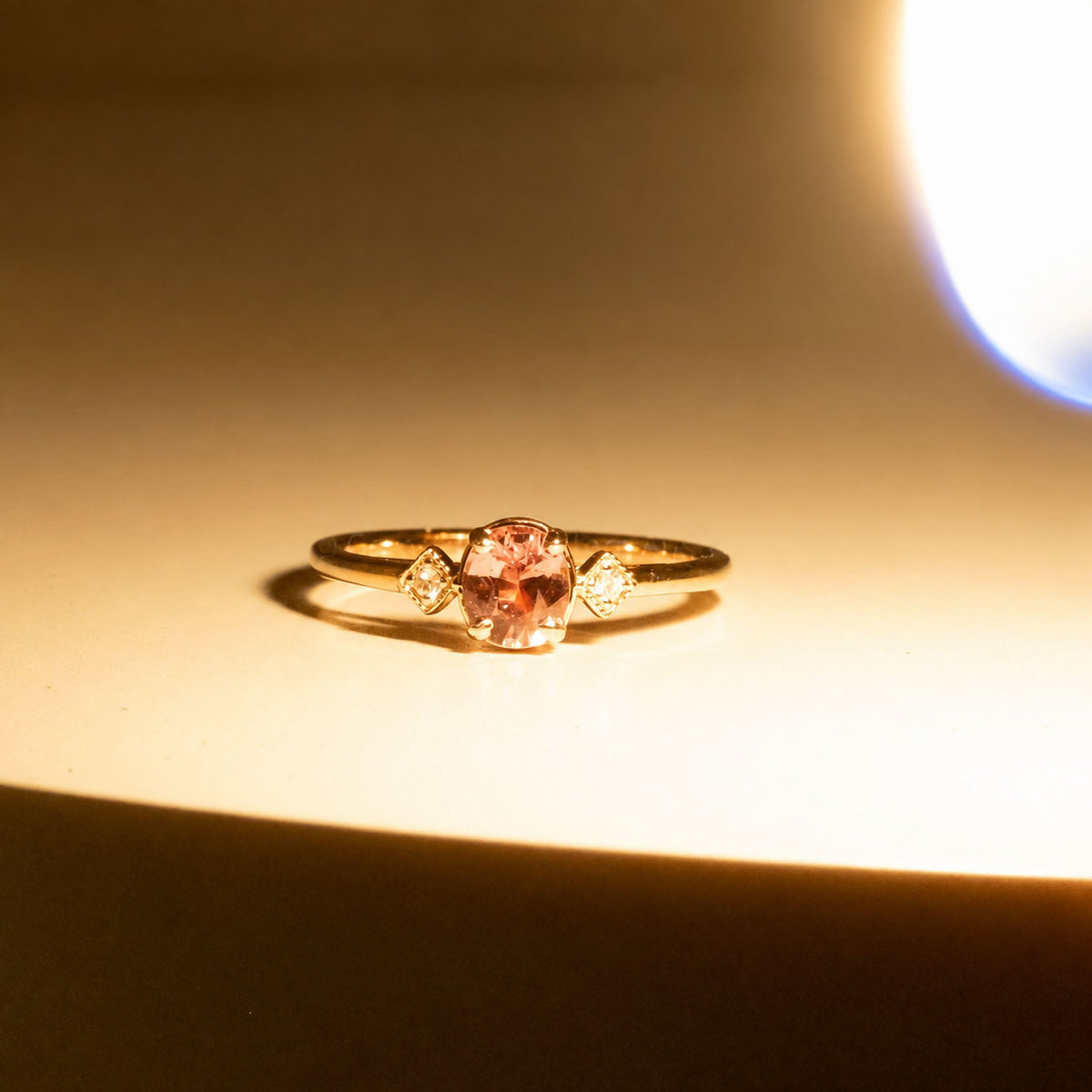 Alexandrite ring under candlelight showing its colour change