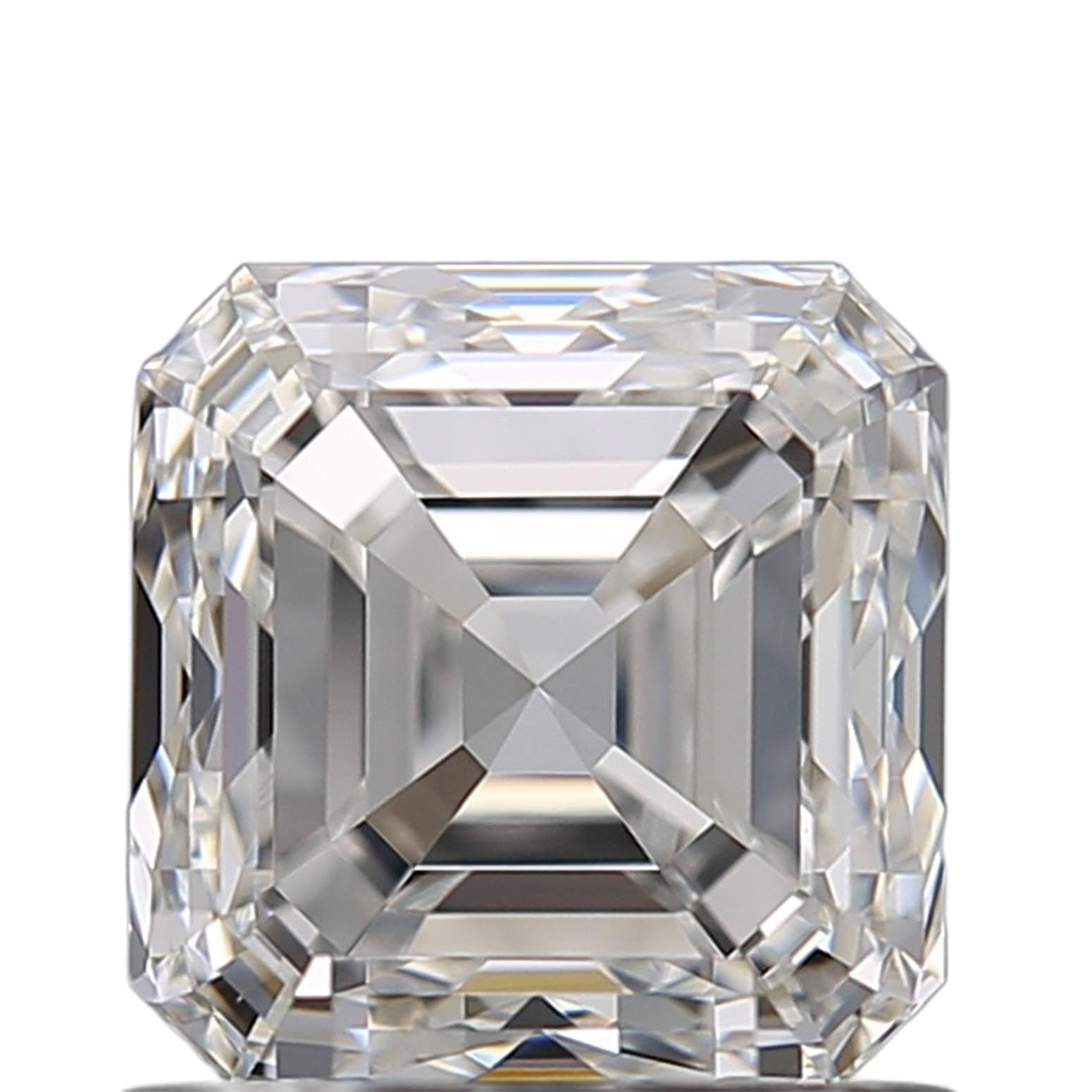 loose emerald-cut diamond shown on a white background