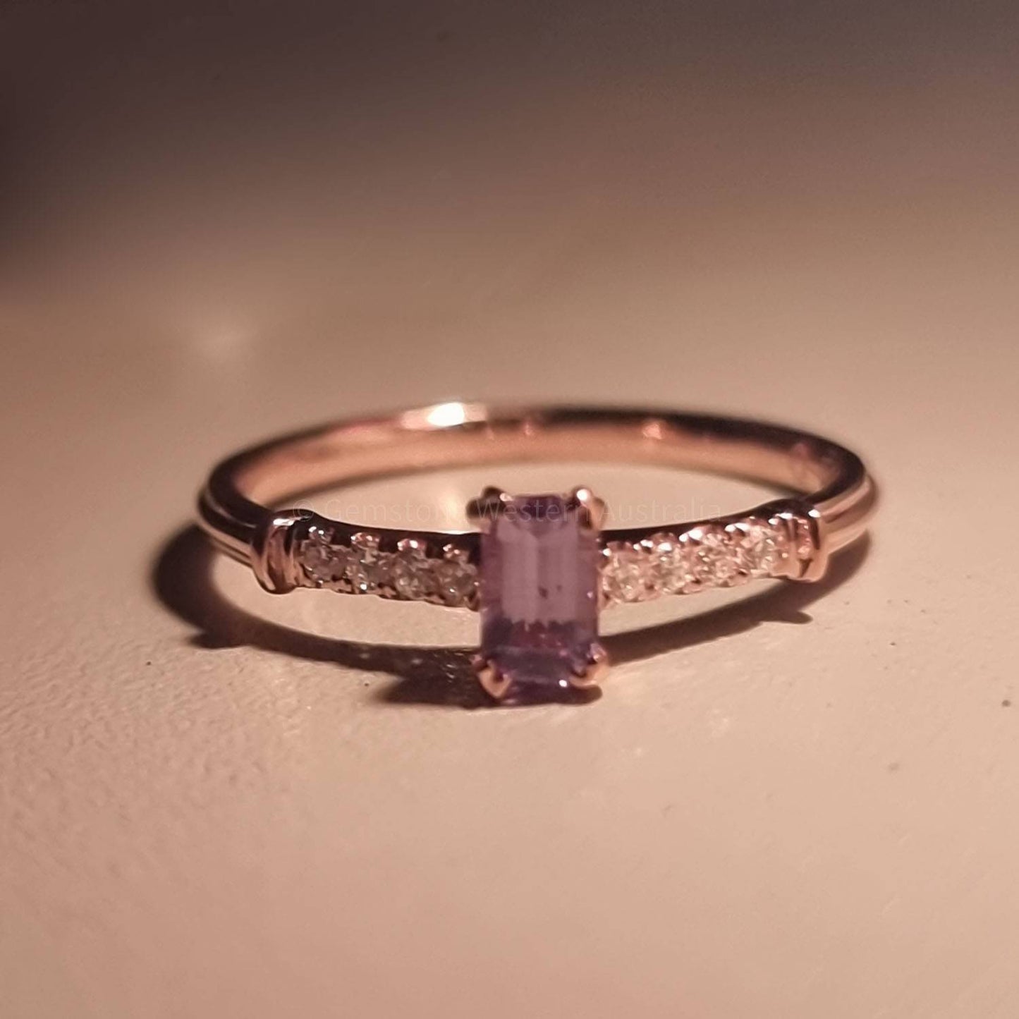 Natural Alexandrite Ring in Rose Gold