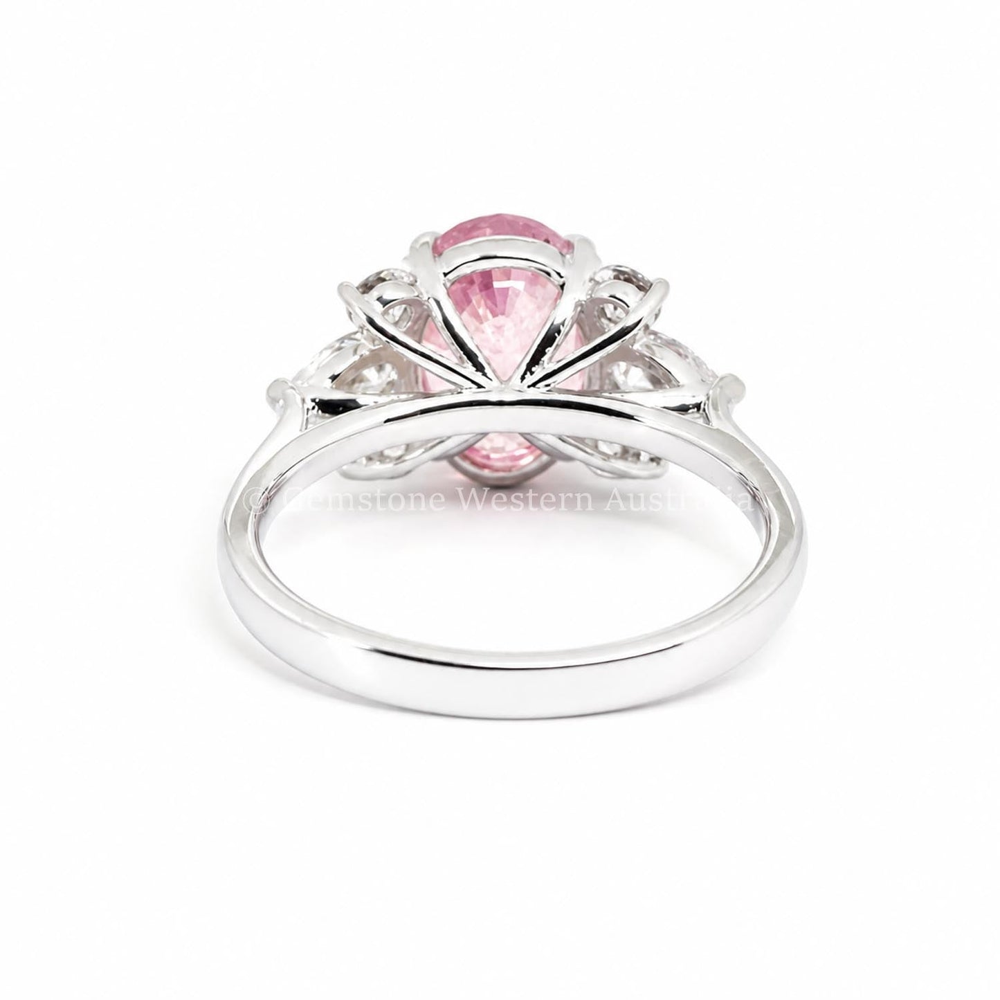 Padparadscha sapphire and diamond ring in platinum – Gems and Gold, Perth