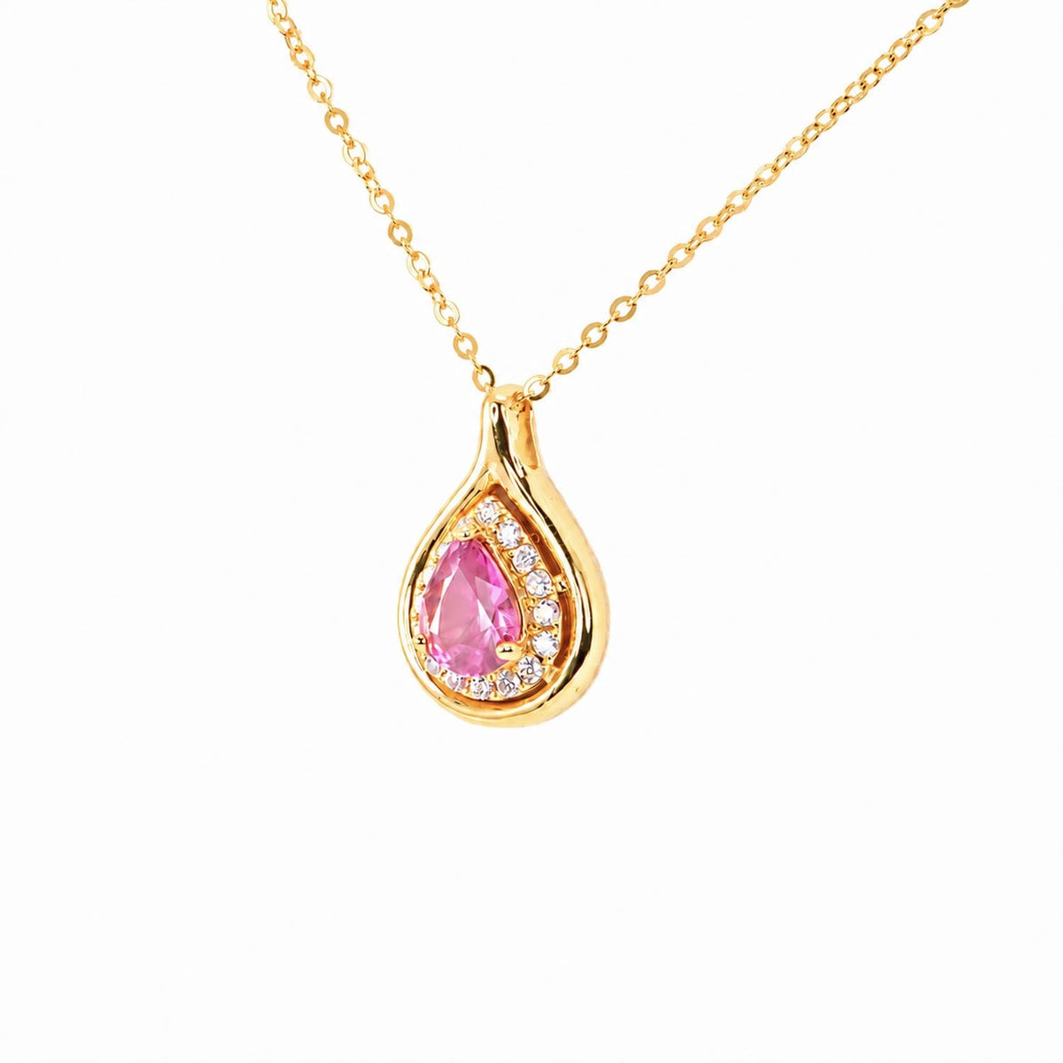 1.0 Carat Pink Sapphire and Diamonds Pendant – detail view
