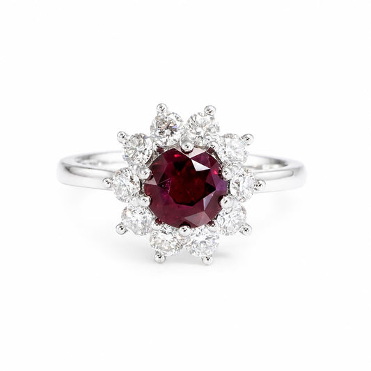 2.95ct Natural Ruby Diamonds Ring – front view