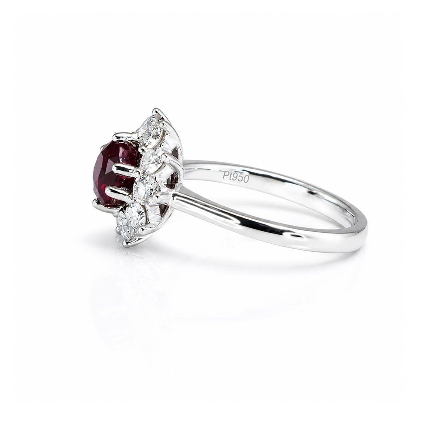 2.95ct Natural Ruby Diamonds Ring – side view