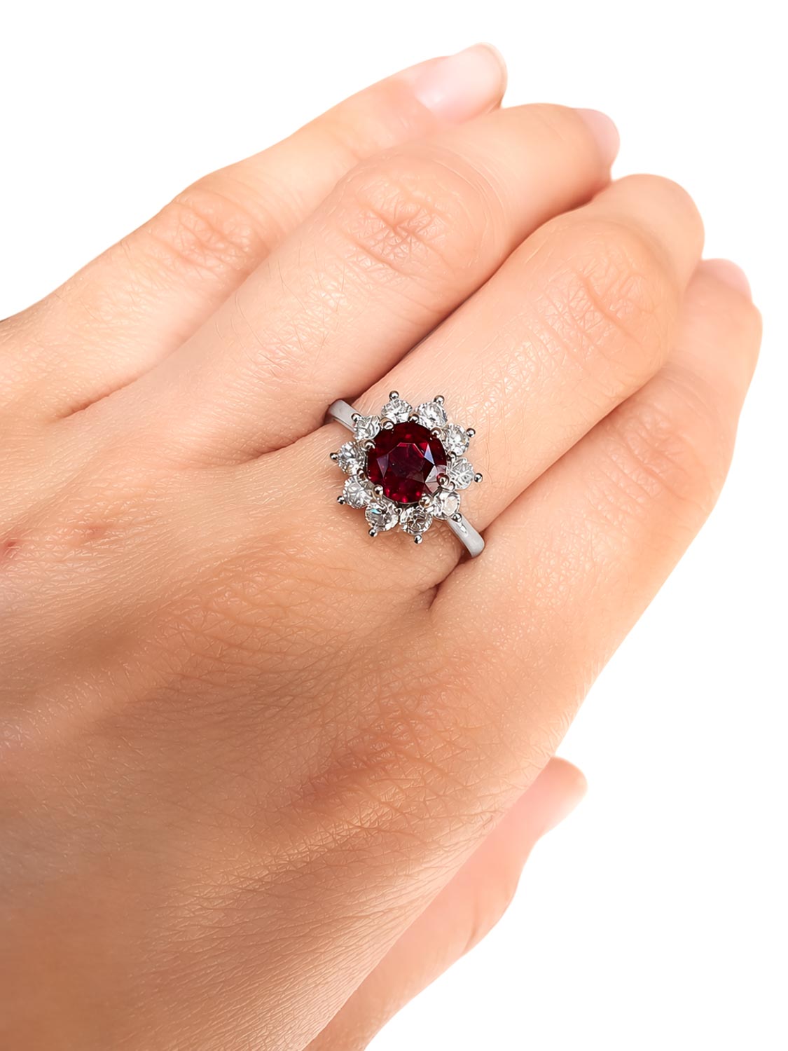 2.95ct Natural Ruby Diamonds Ring – detail view