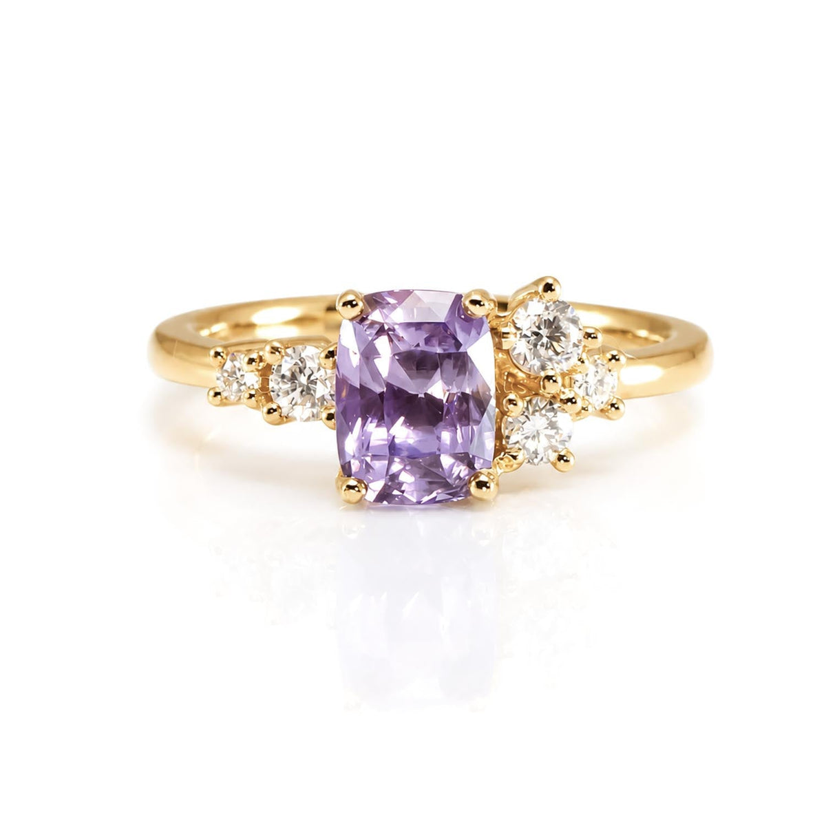 2.56ct Unheated Violet Sapphire Ring – front view